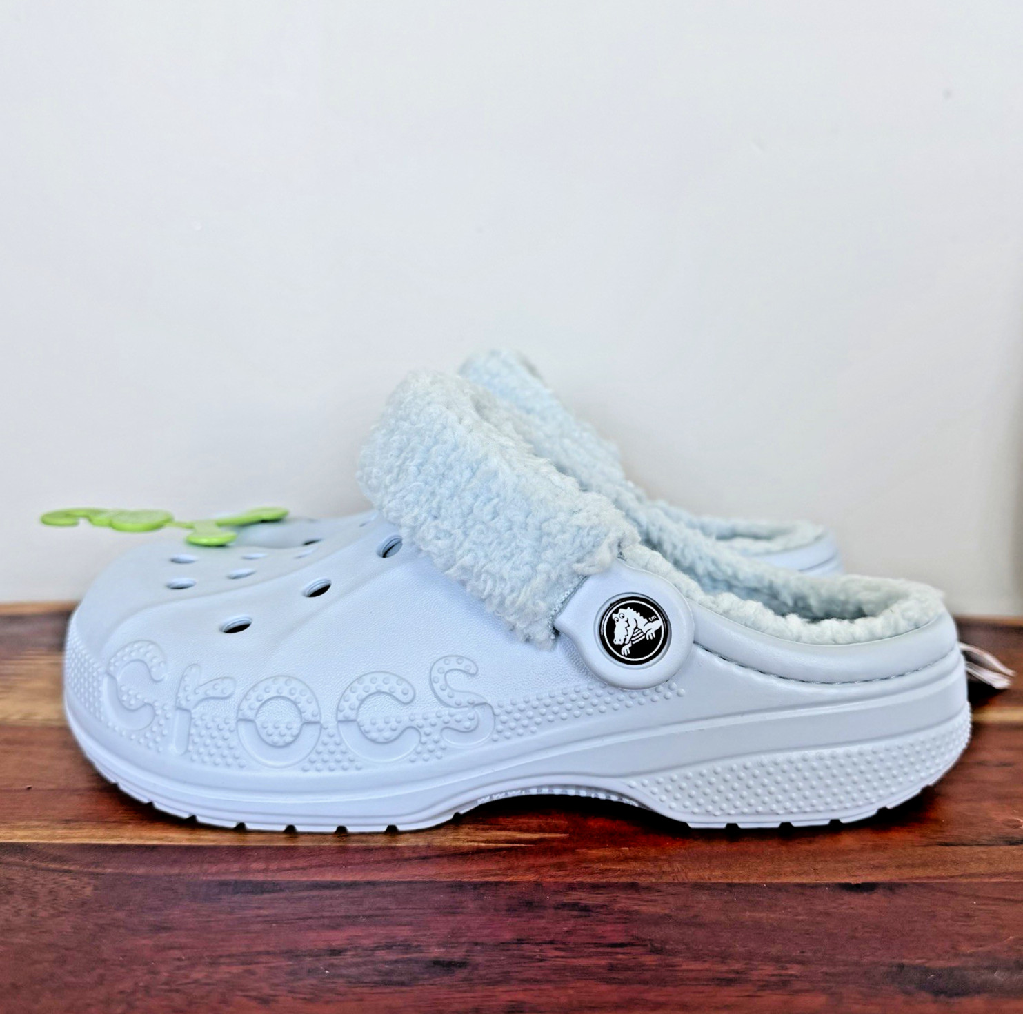 crocs Baya Lined Fuzz/Faux Fur Strap Clog Blue, Mens 4 or Womens 6