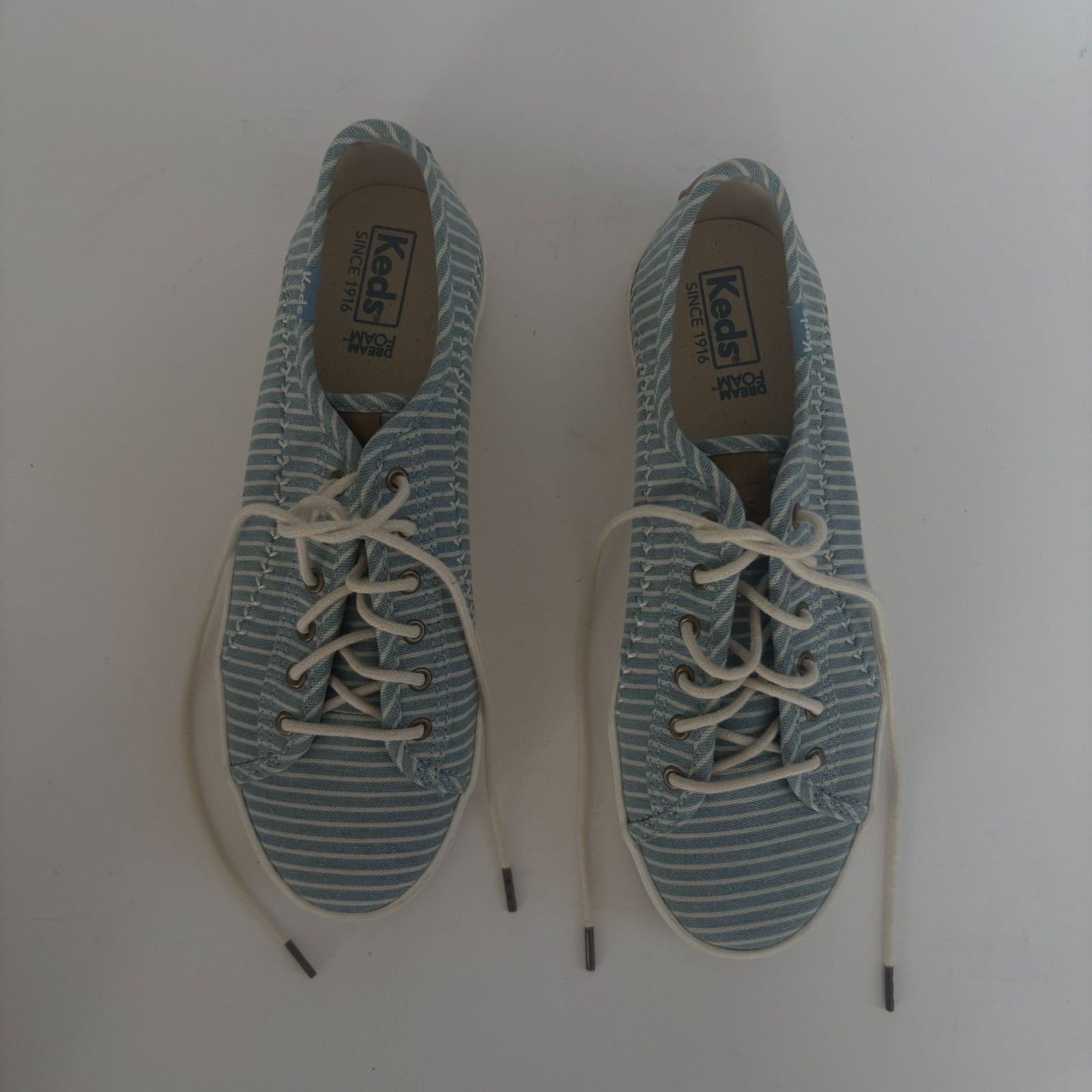 Keds Kickstart Pennant blue striped Baseball Stitch sneakers size 7.5M