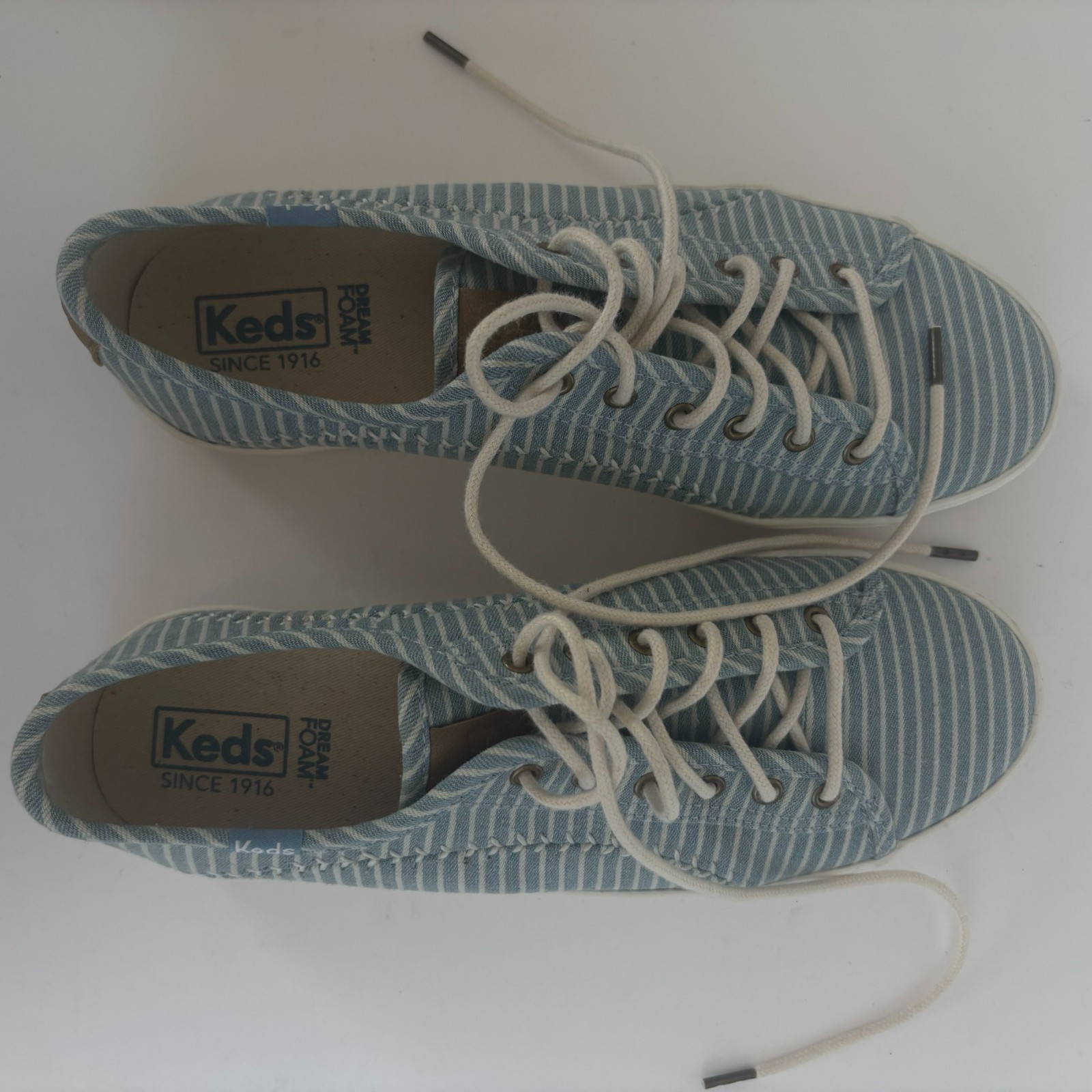 Keds Kickstart Pennant blue striped Baseball Stitch sneakers size 7.5M