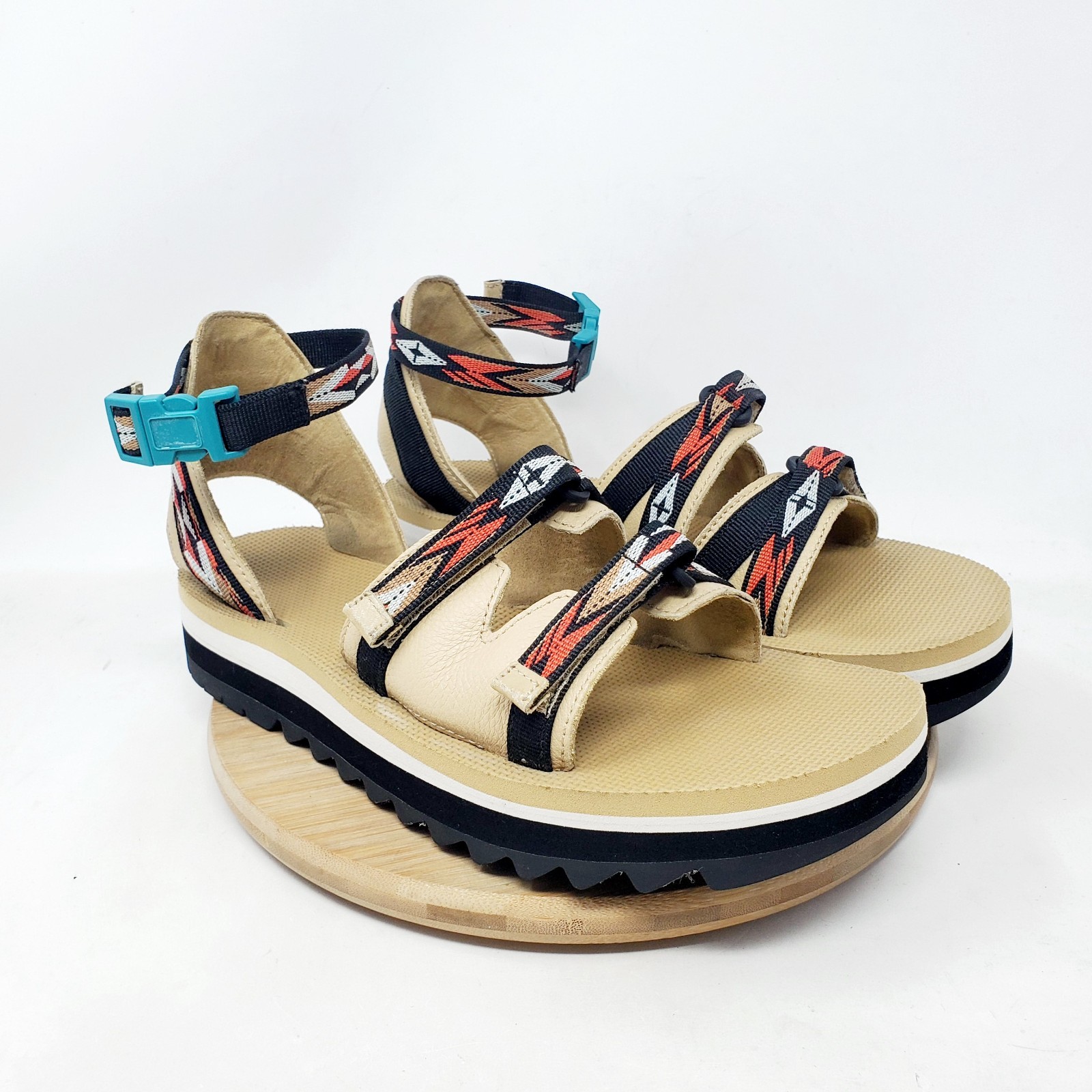 Teva Ceres Sandals Womens 9 Midform Platform Chunky Strappy Aztec Straps Shoes