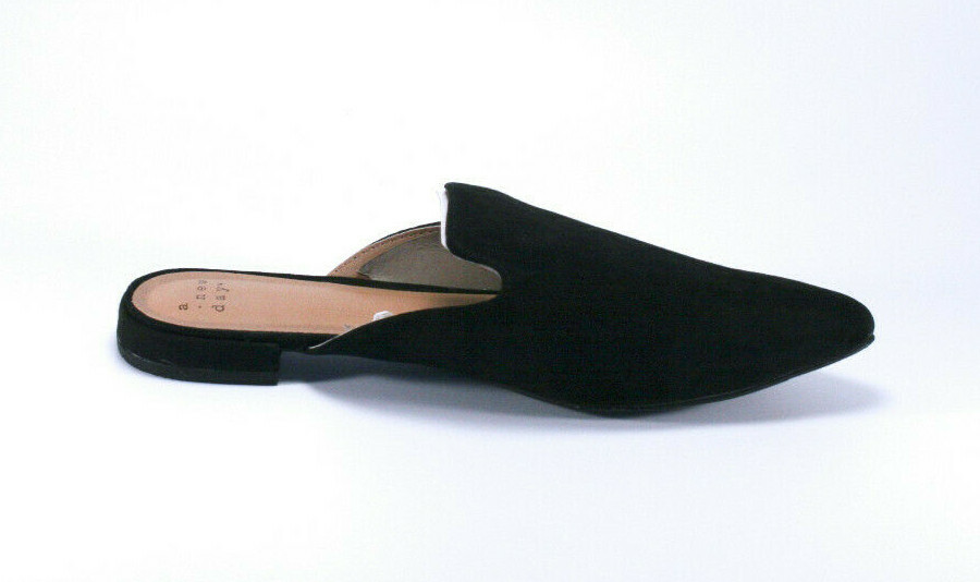 A New Day Target Faux Suede Textile Slide Flats Women’s Black NEW