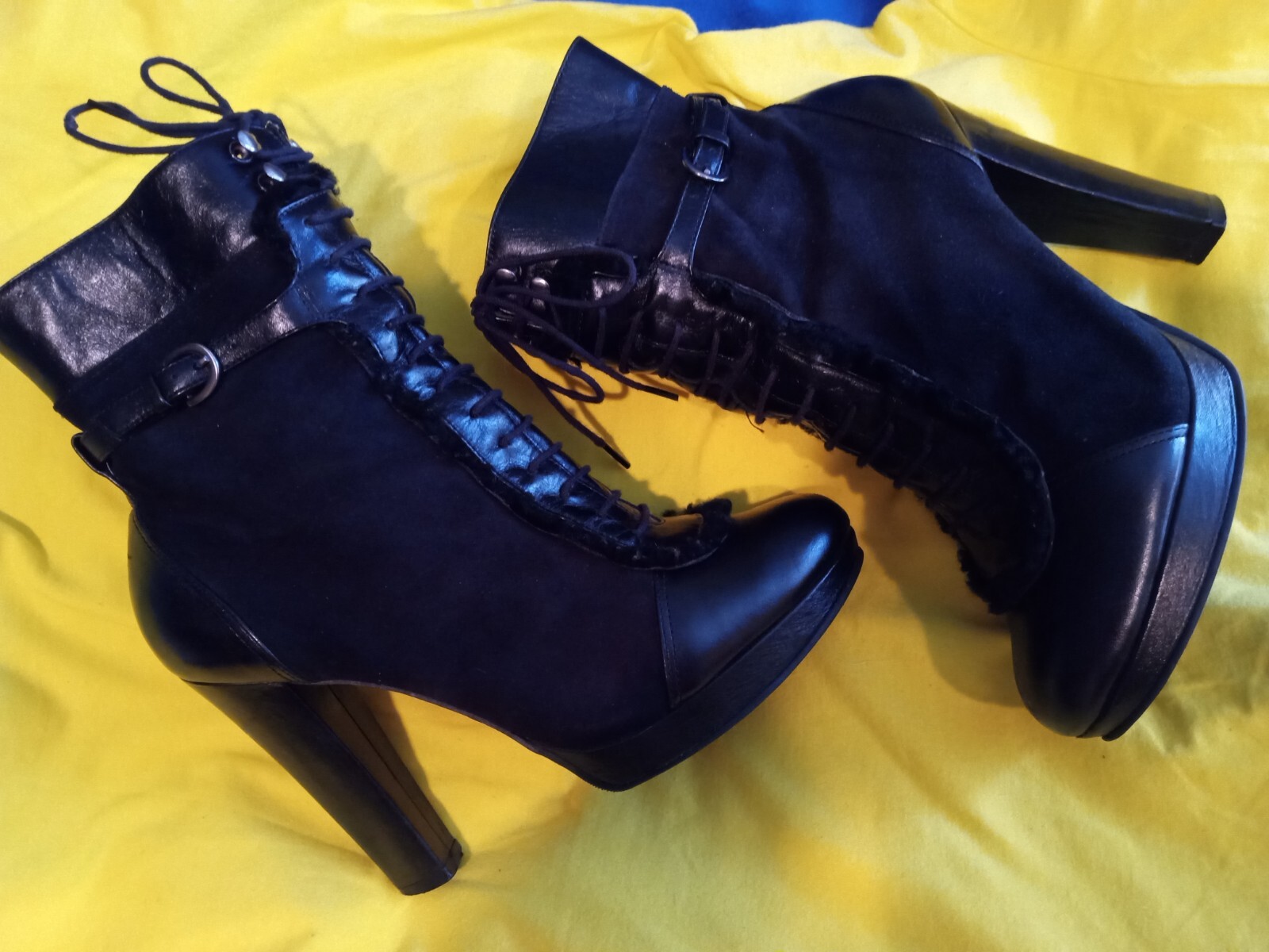 L.K. Bennett Gorgeous Butter Soft Suede Leather Boots Heels Black Must See! US 7