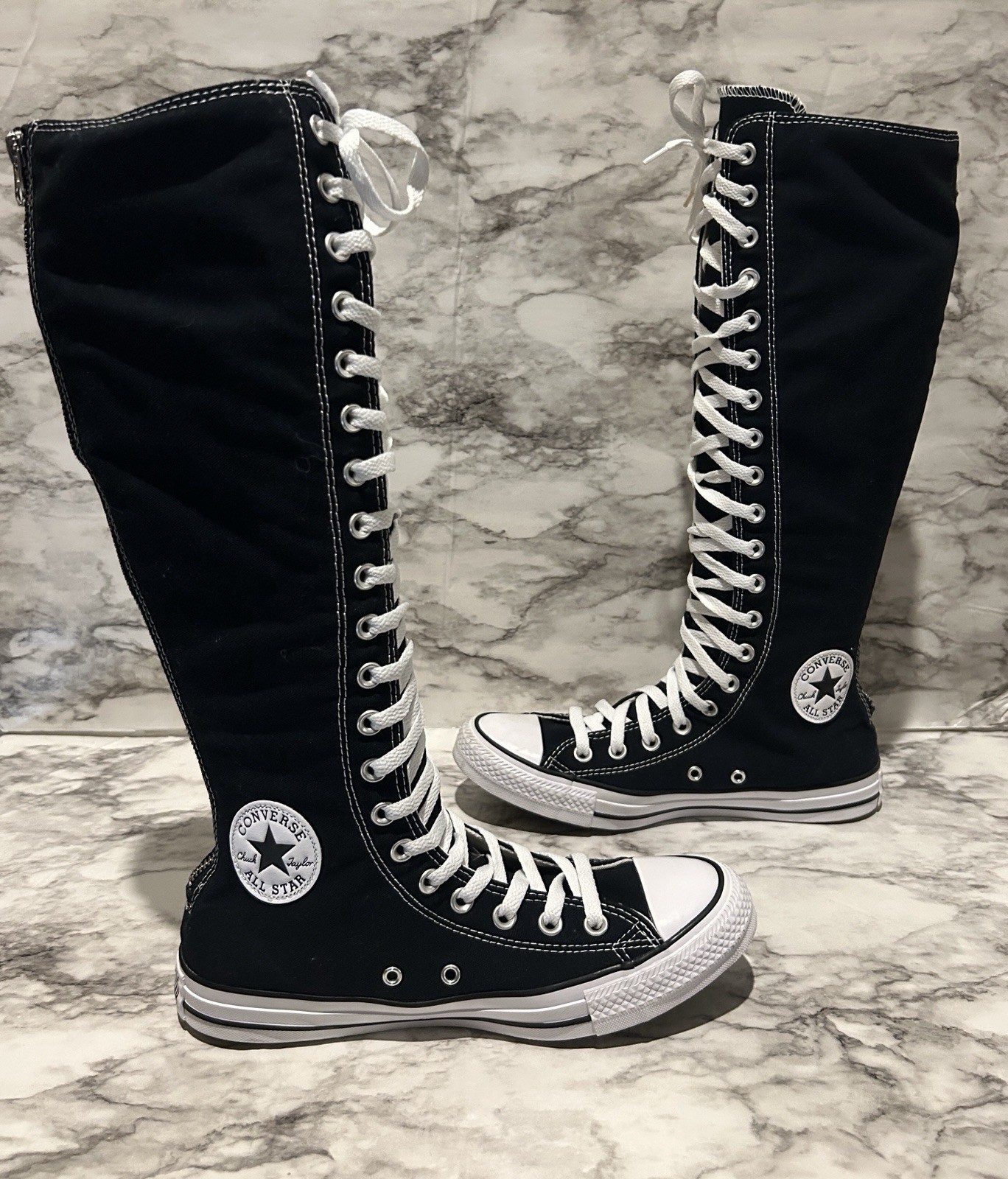 Converse Chuck Taylor All Star Shoes Womens 9 Black XX-Hi Knee-High Canvas Boots
