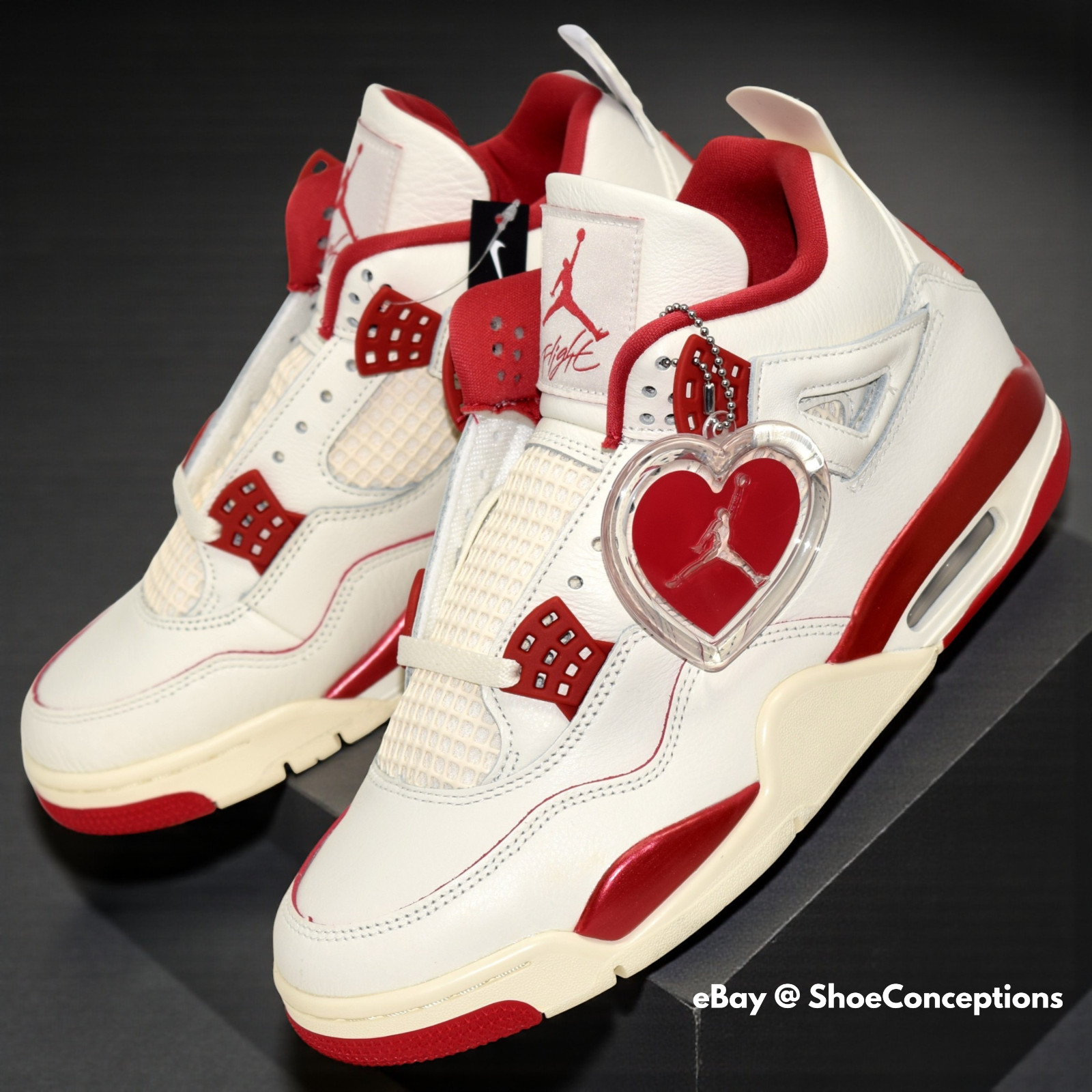 Nike Air Jordan 4 Retro Shoes Pale Ivory Sierra Red HV0823-108 Women’s Sizes NEW