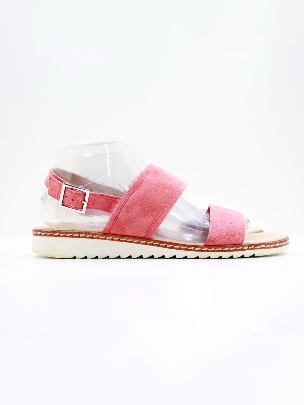 Caslon Claire Salmon Red Suede Leather Flat Slingback Sandals – 9.5