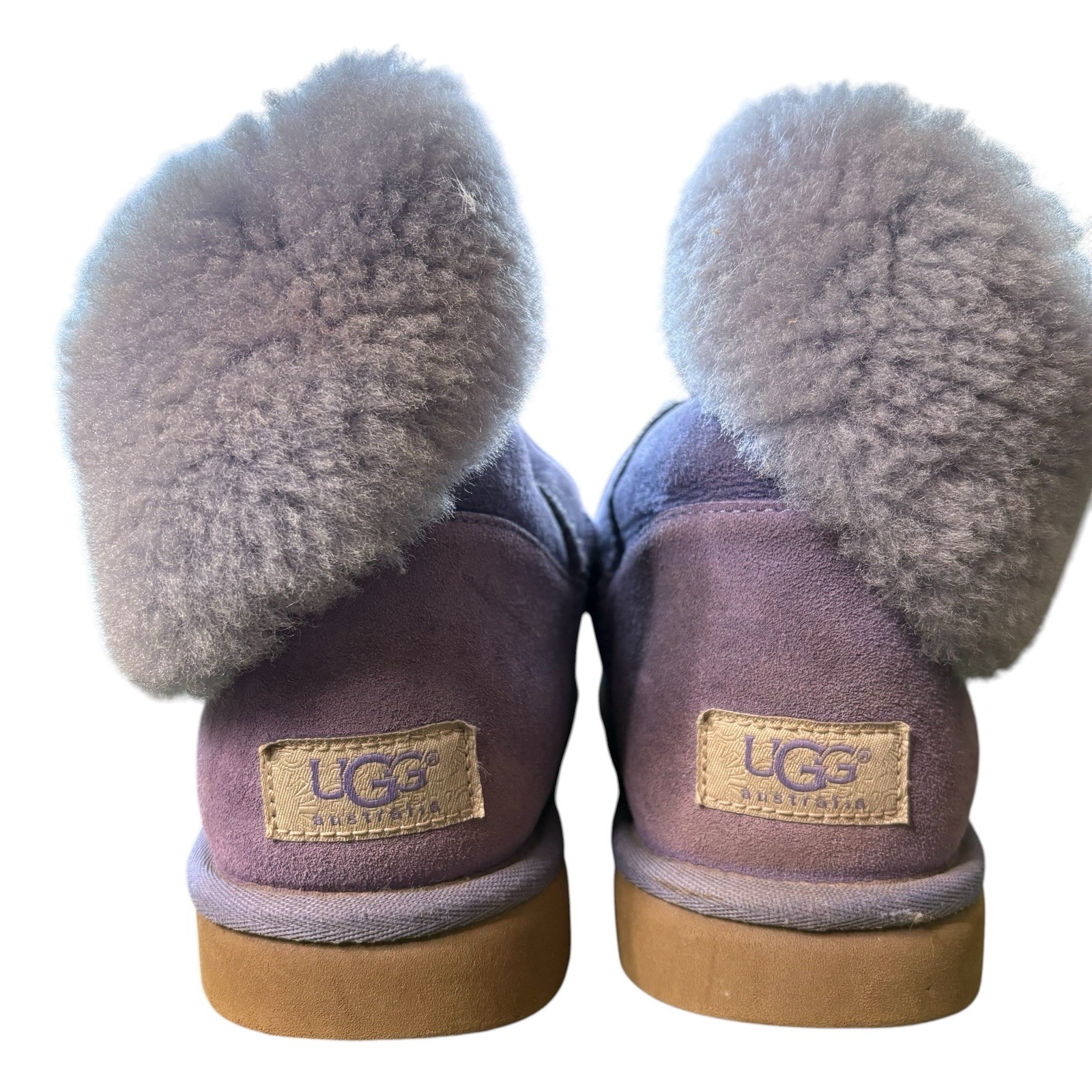 UGG Australia Bailey Button 5803 Periwinkle Purple Suede Sheepskin Boots WMN 8
