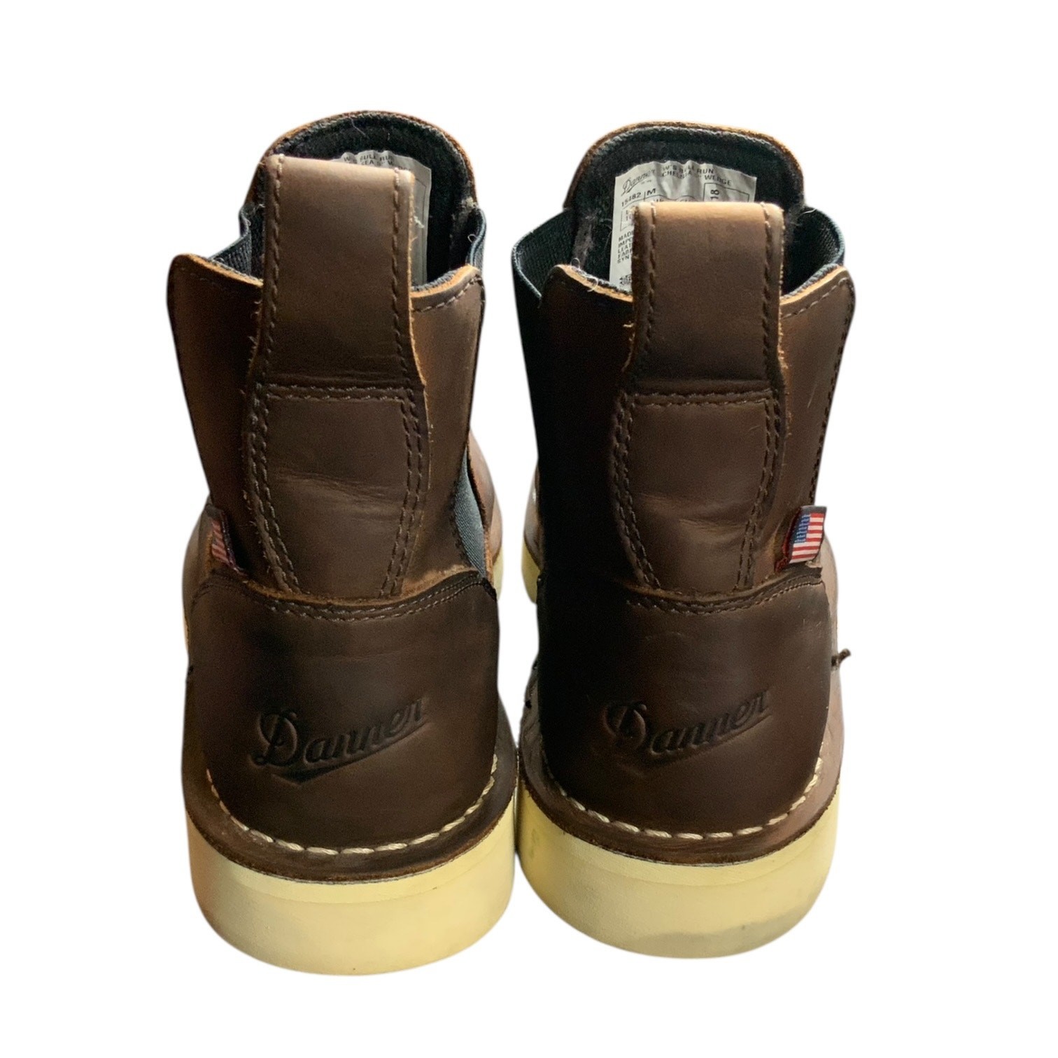 Danner Bull Run Chelsea 5” Wedge Boots W 10 Brown Leather USA 15482 Oil Resist