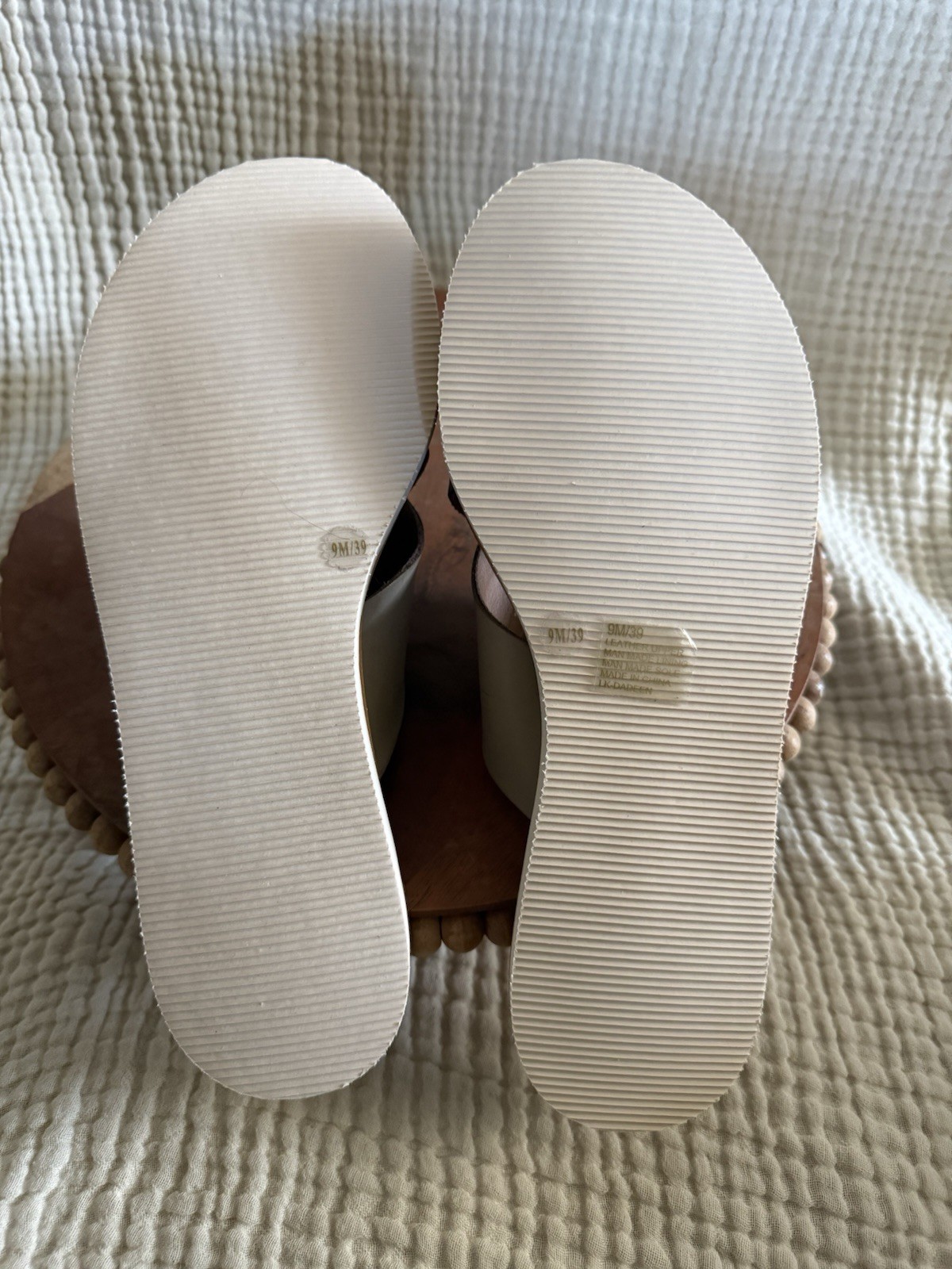 Lucky Brand Leather Flat Slide Sandals Strappy Slip On Casual Solid US 9M