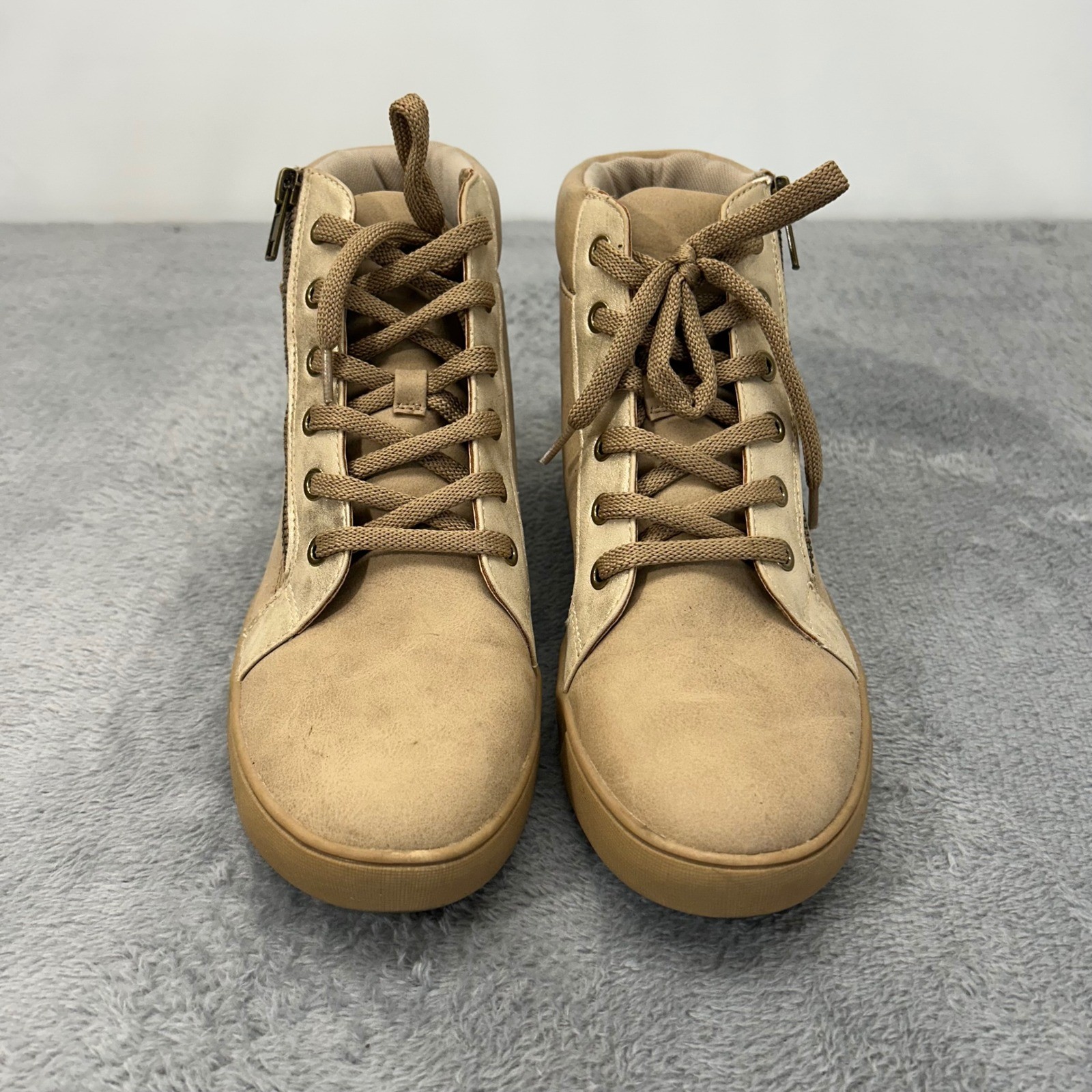 Naturalizer Providence Womens 8M Buff Gold Wedge High Top Sneakers F1675S3252