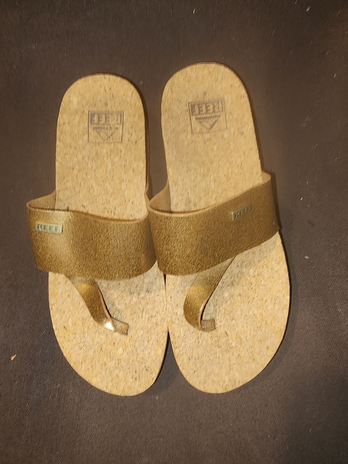 Reef Cushion Sol Hi Platform Sandals Sz 6 light brown leather NWOT