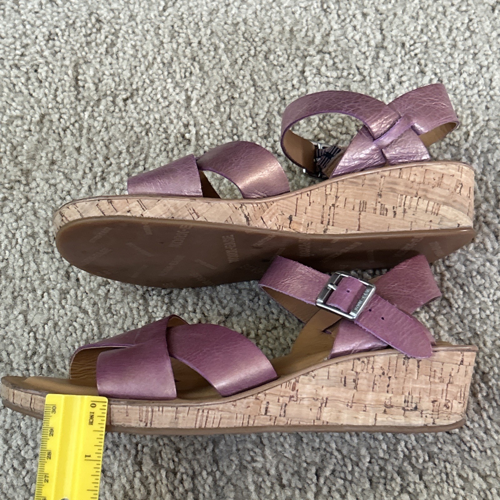 Kork-Ease Size 7 38 Women’s Leather wedge sandals, Orchid Pink Color