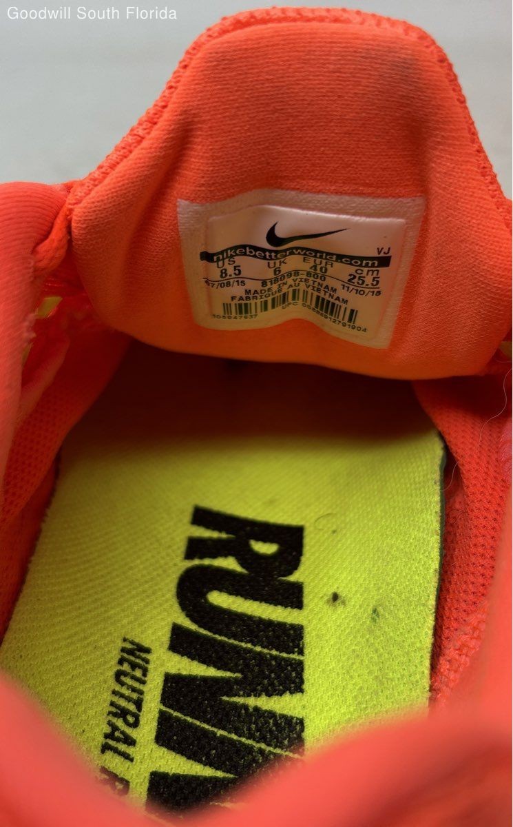 Nike Womens Lunartempo 2 818098-800 Orange Lace-Up Sneaker Shoes Size 8.5