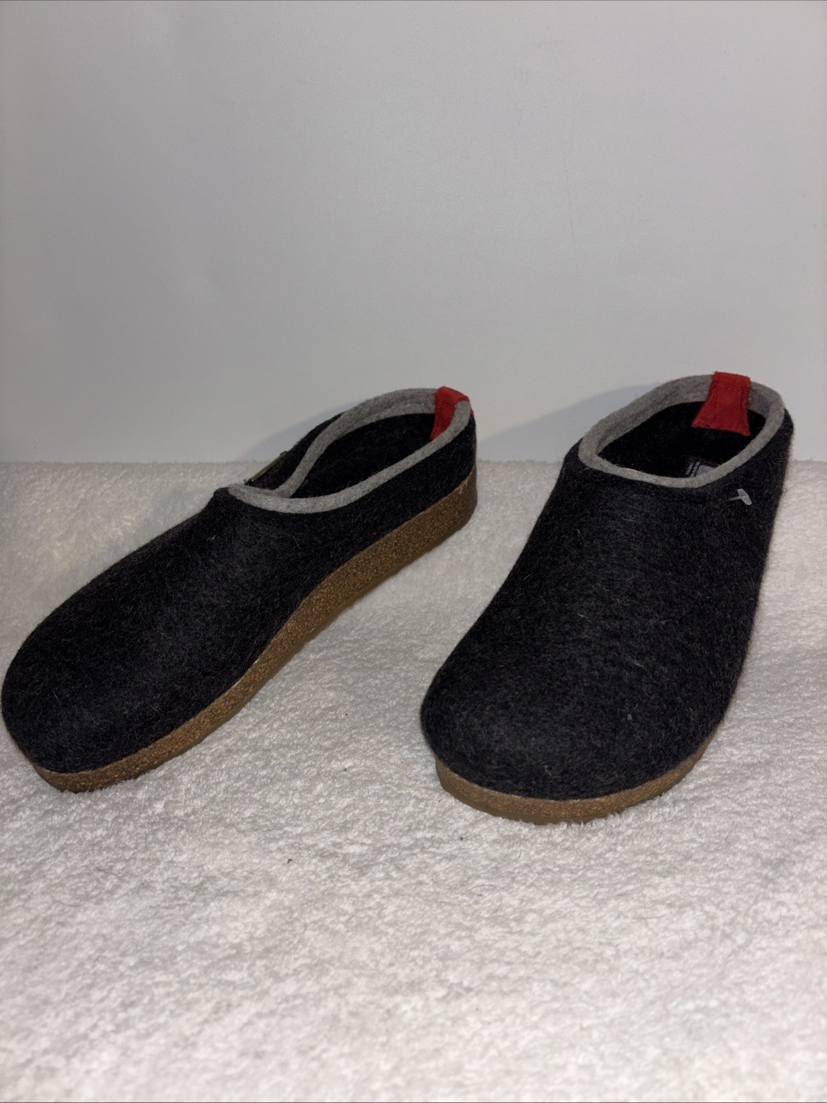New Haflinger 40 Grizzly Gray Denim Wool Comfort Slippers/Clogs Size Women 9
