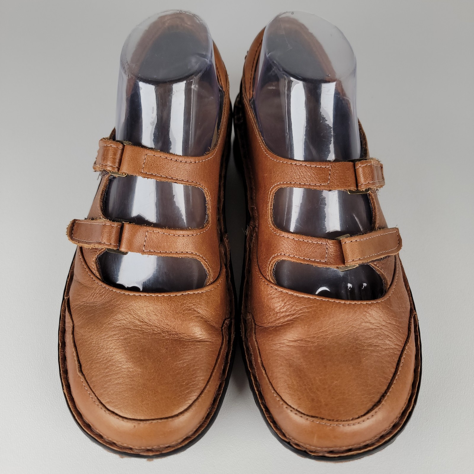 Naot Women’s Brown Leather Mary Jane Comfort Shoes Adjustable Strap EU 39 US 8