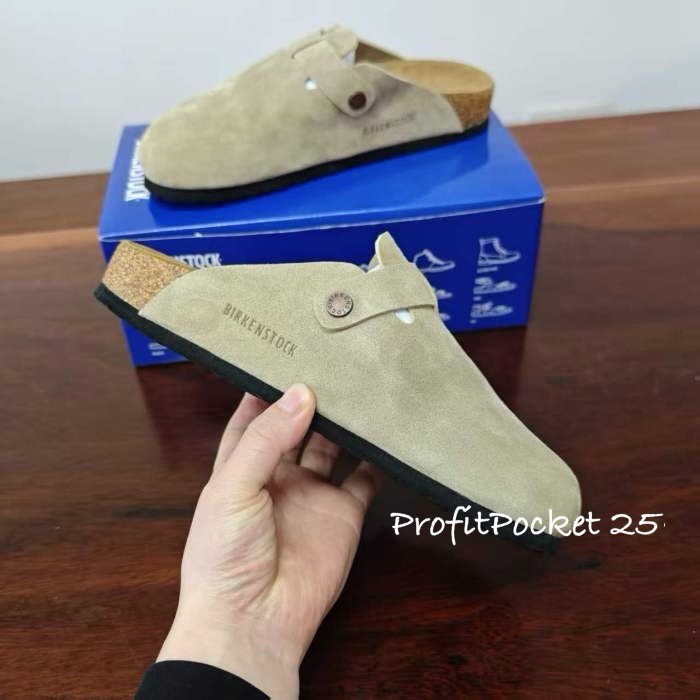 Birkenstock Boston taupe suede Size 39 EU Regular/Wide Fit