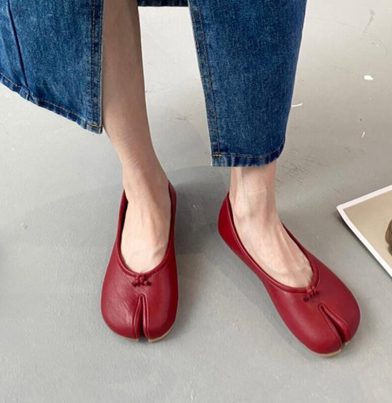 Womens Fashion Tabi Split Toe Slip On Ballerinas Ballet Flat Shoes 2024