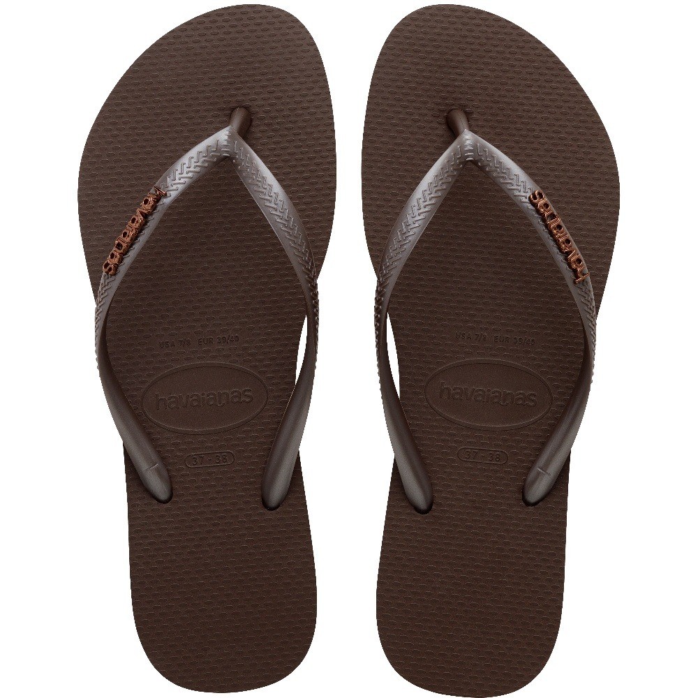 SLIM0061 | W’s 7/8 | Havaianas Slim Logo Metallic flipflops / sandals