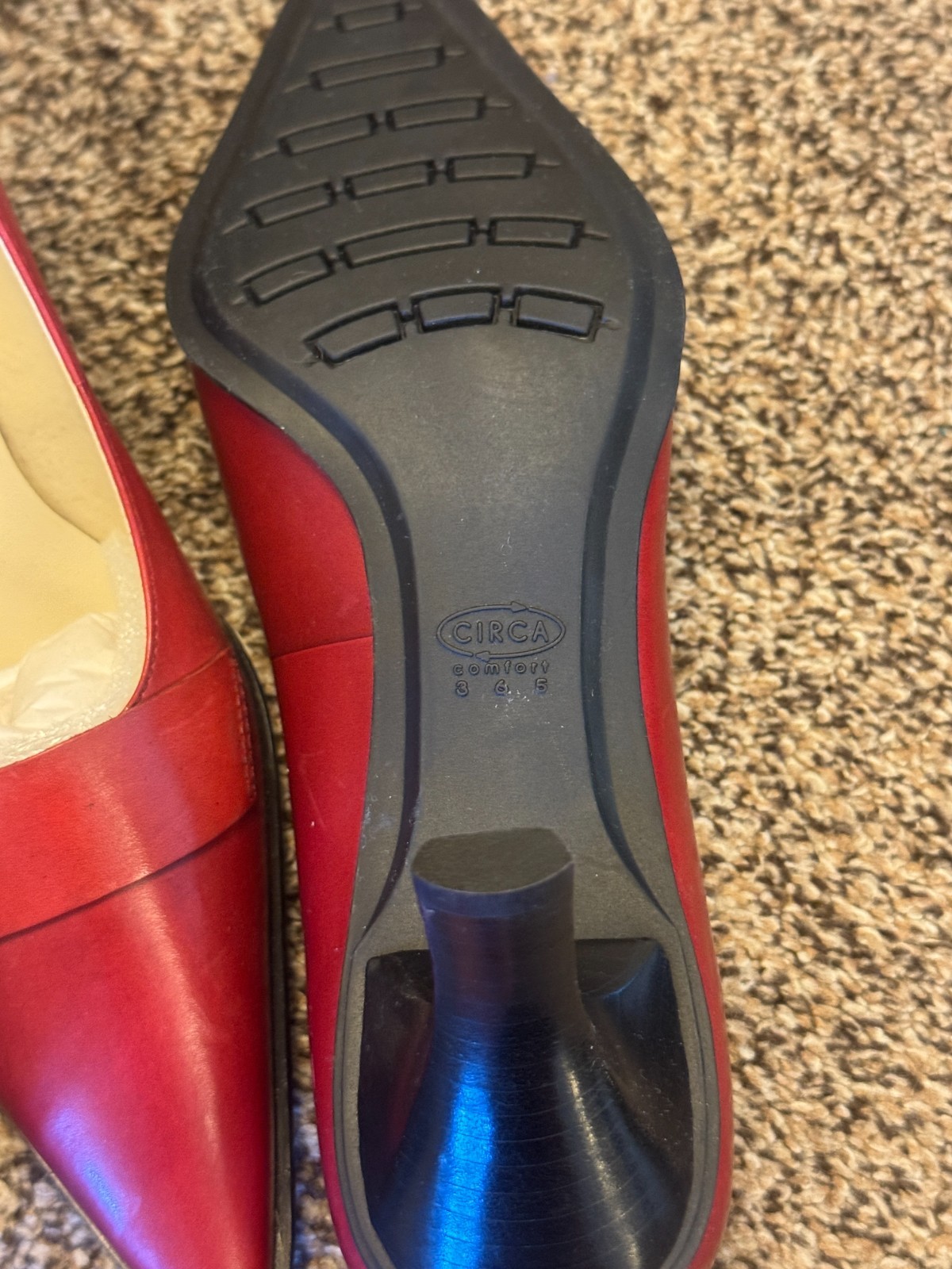 NIB Circa Joan & David CJ Calliope Red Leather Pumps Sz 7M Deadstock w/ Dust Bag
