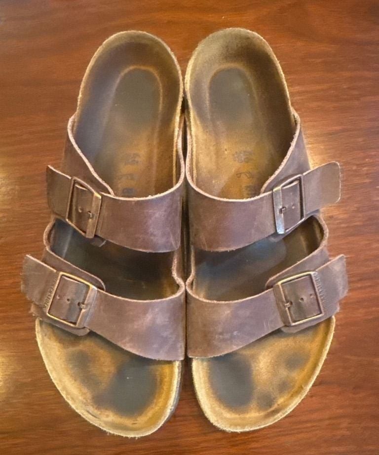 Birkenstock Arizona Oiled Leather Sandals Brown Size 45