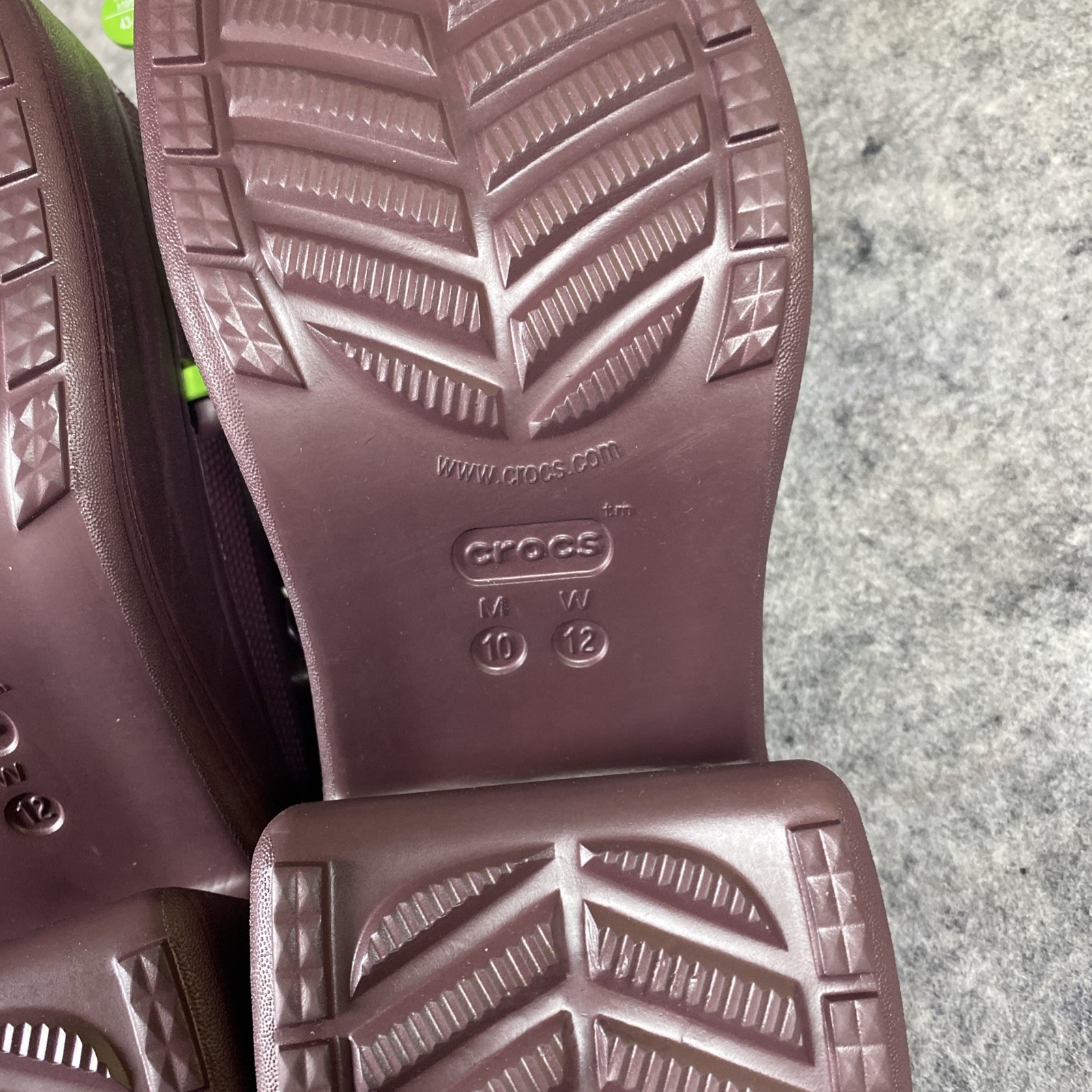 CROCS Siren Dark Cherry Chain Clog Heel W 12 M 10 Comfort Platform Waterproof