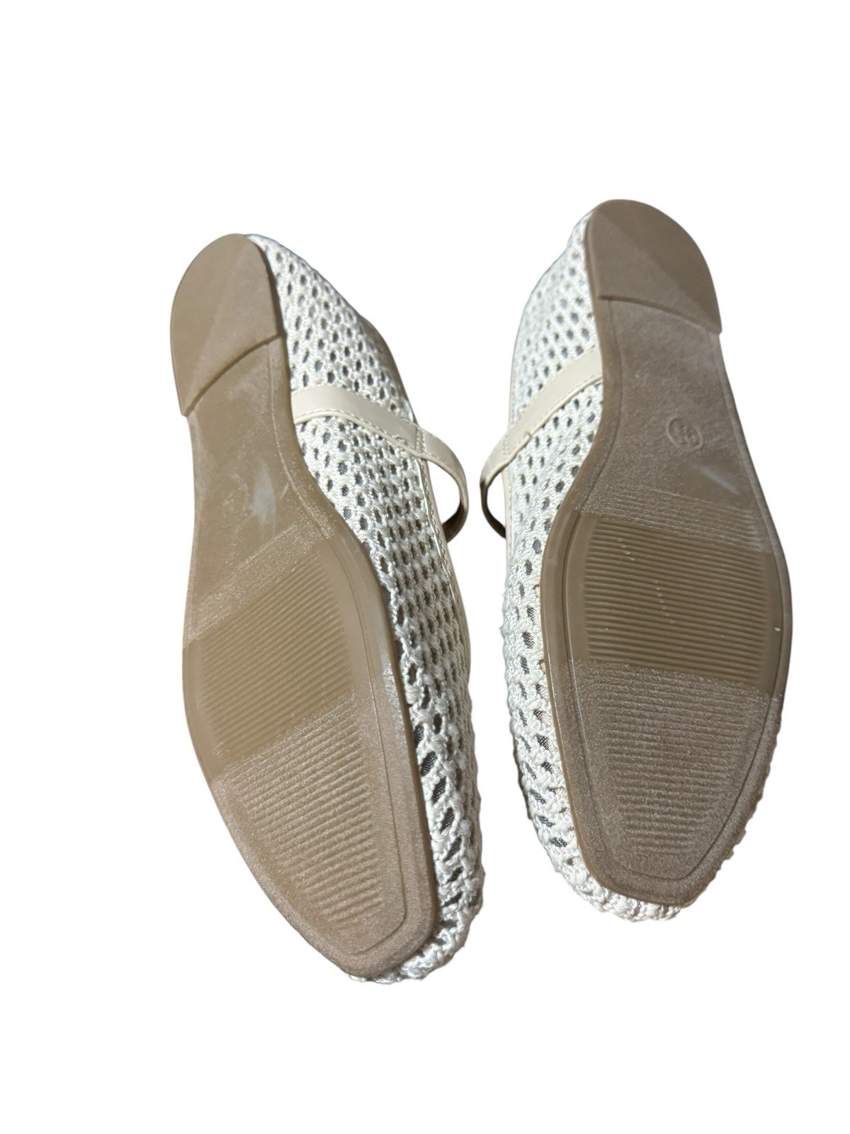 Universal Thread Womens Sylvia Woven Mary Jane Flats Cream Off White 9 1/2 New
