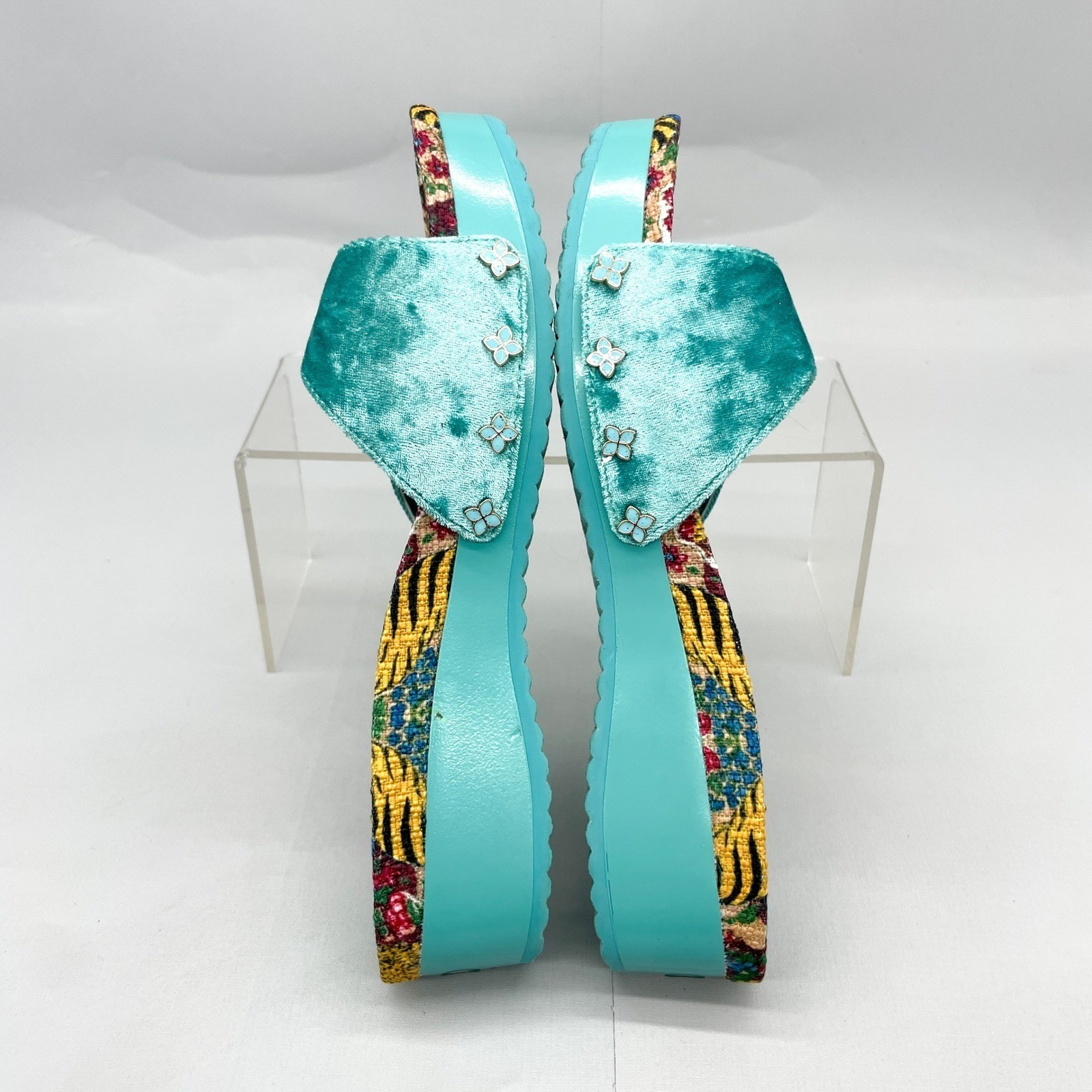 Dr. Scholls Iris Apfel Original Too Womens 7 Slide Sandals Tiger Velvet Platform