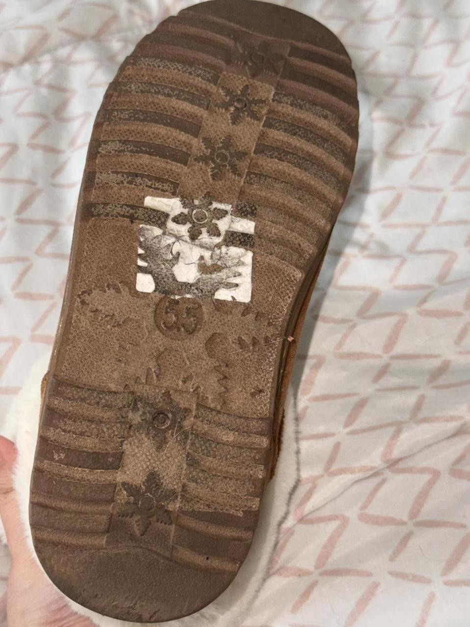 White Mountain Womens Bootie Slippers 5.5 Brown Faux Suede Faux Fur Lined