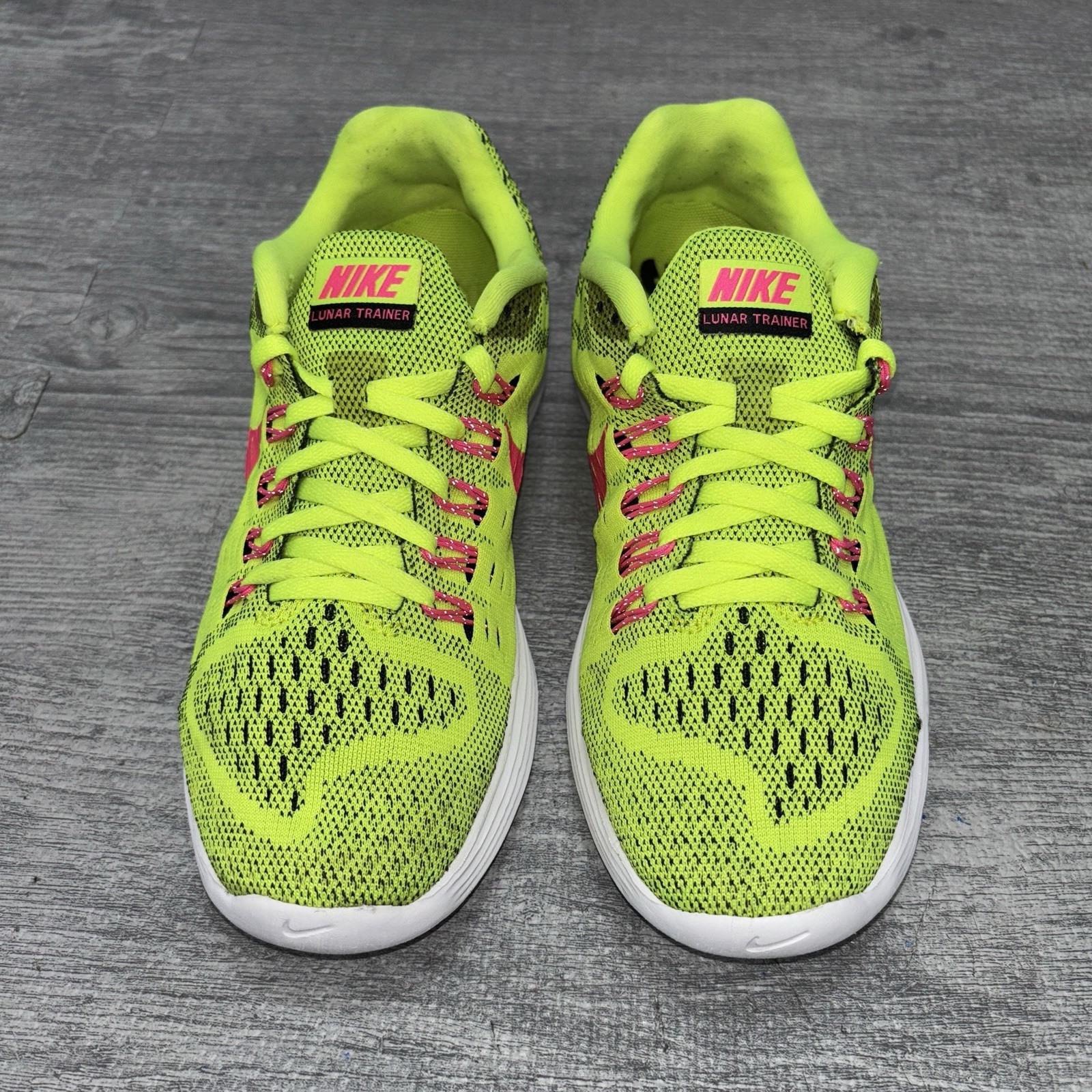 Nike Lunar Tempo Trainer Shoes Womens Size 7 Green Red Sneakers 705462-700
