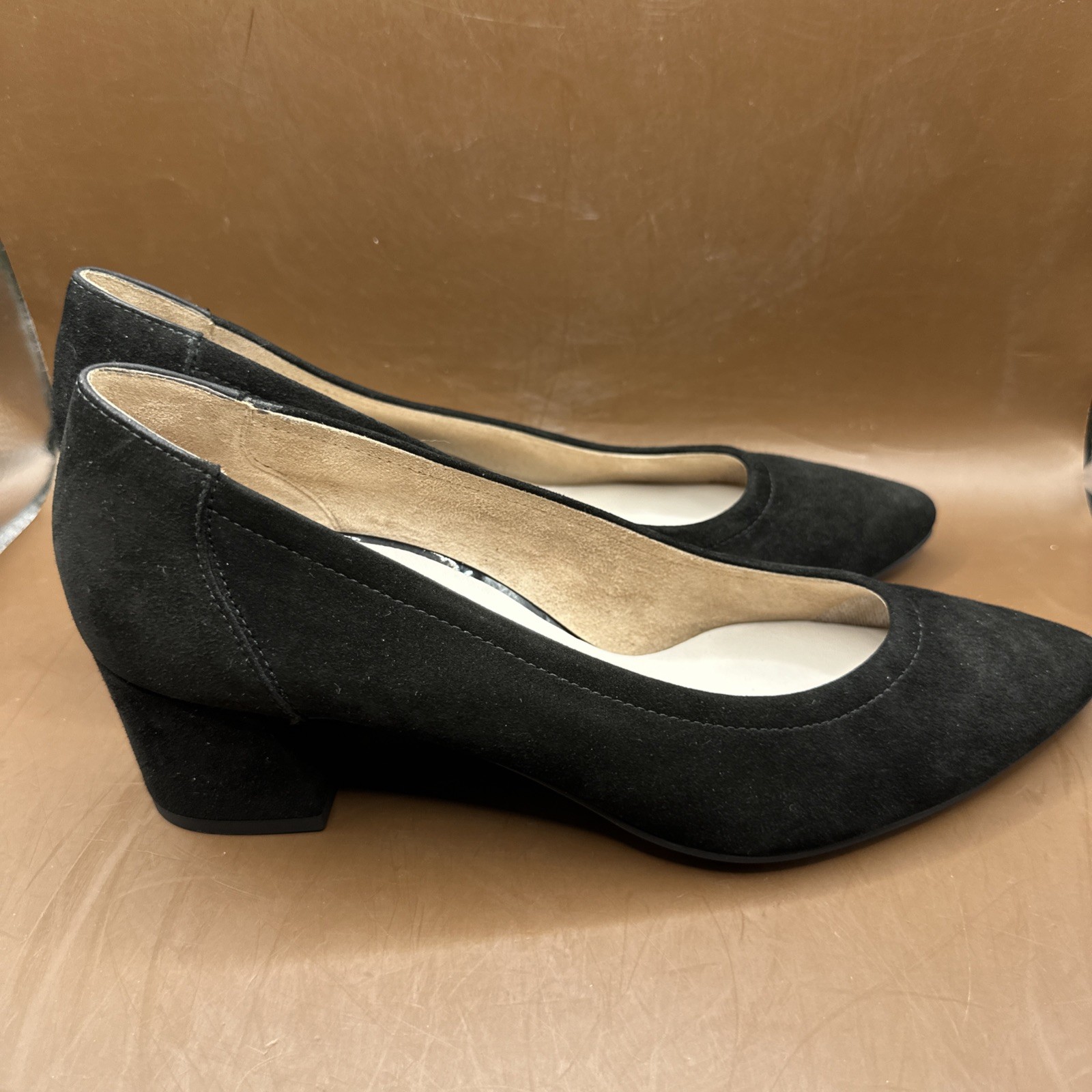 PAUL GREEN BLACK SUEDE PUMP AUSTRIA SZ 5 1/2 US SZ 8 EXCELLENT CONDITION