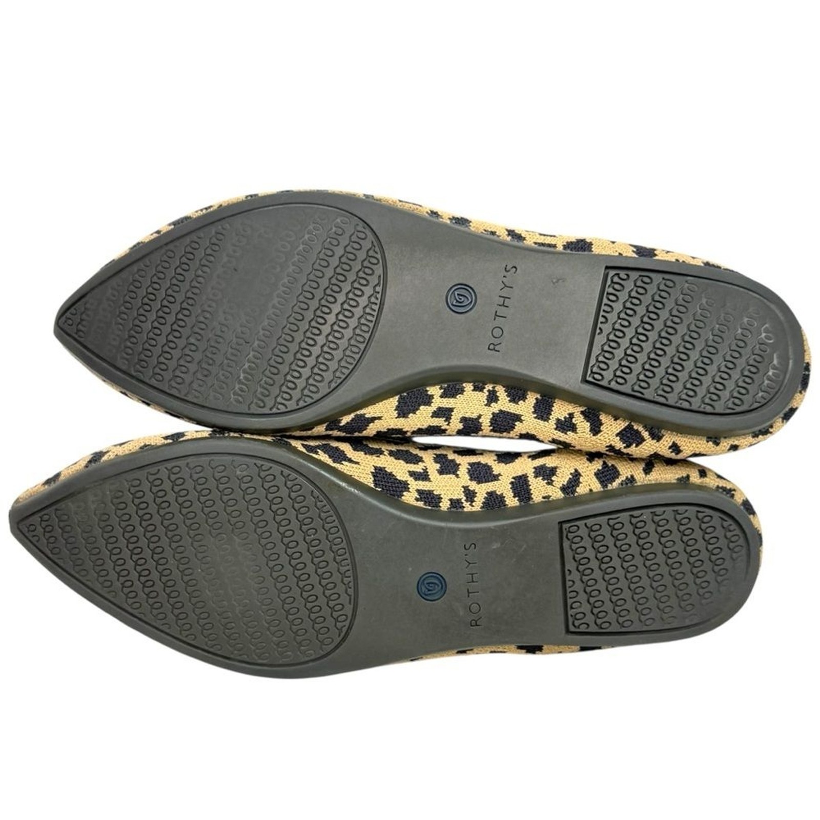 Rothy’s The Point Leopard Knit Ballet Flats Size 8 Preppy Coquette Office