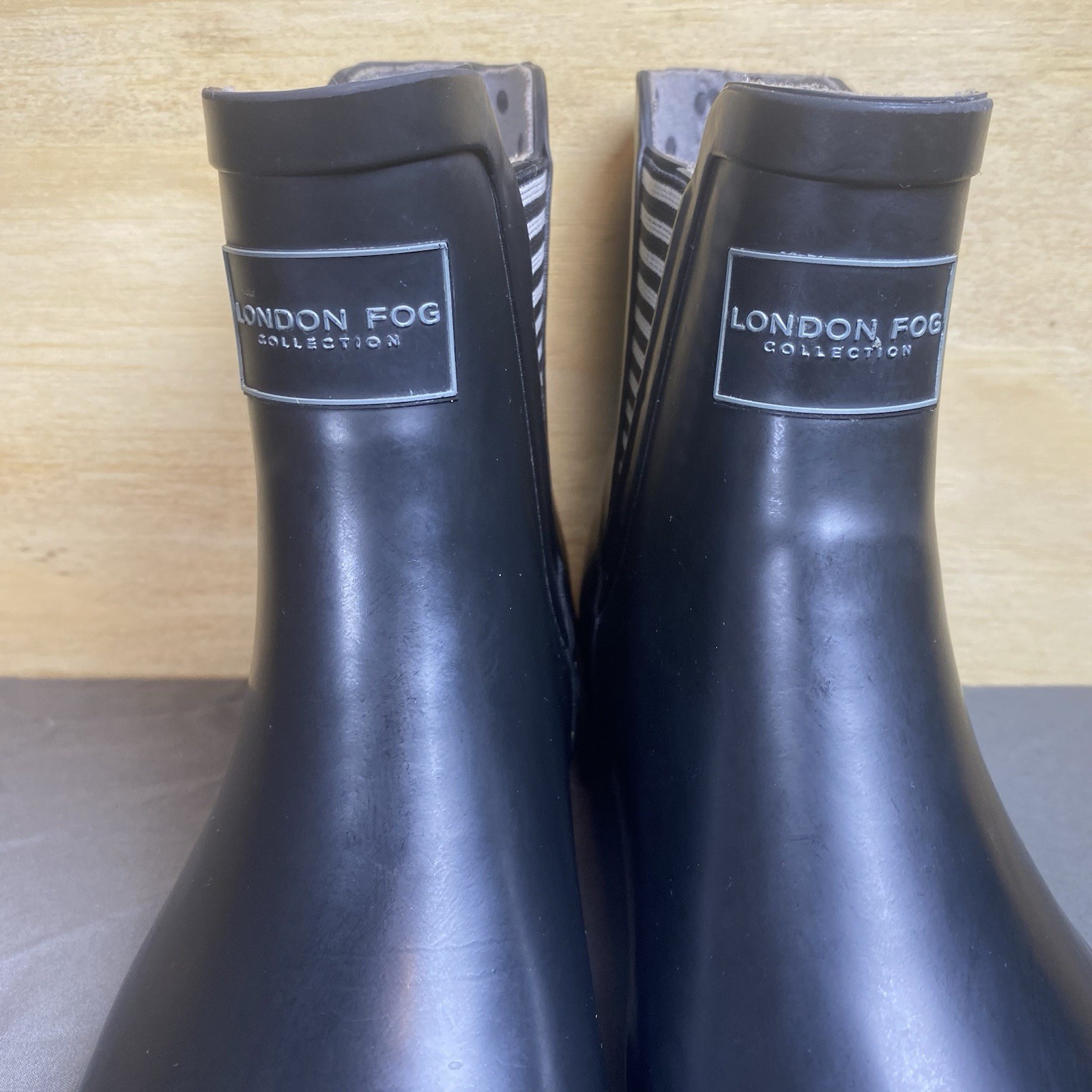 LONDON FOG Womens Picadilly Rain Boots Size 9 Black Used – Good Condition