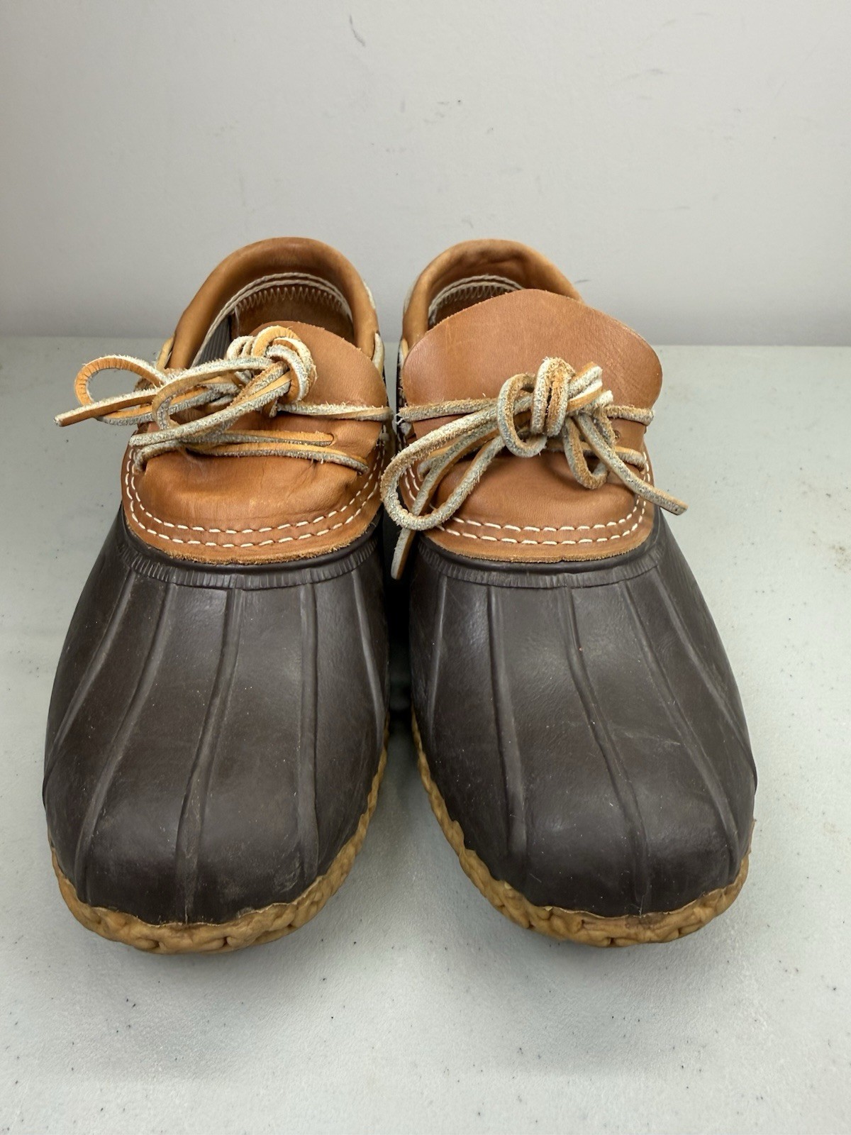 LL BEAN Maine Hunting Duck Boot Shoes Mid-Top Brown Leather WOMENS CM 7M