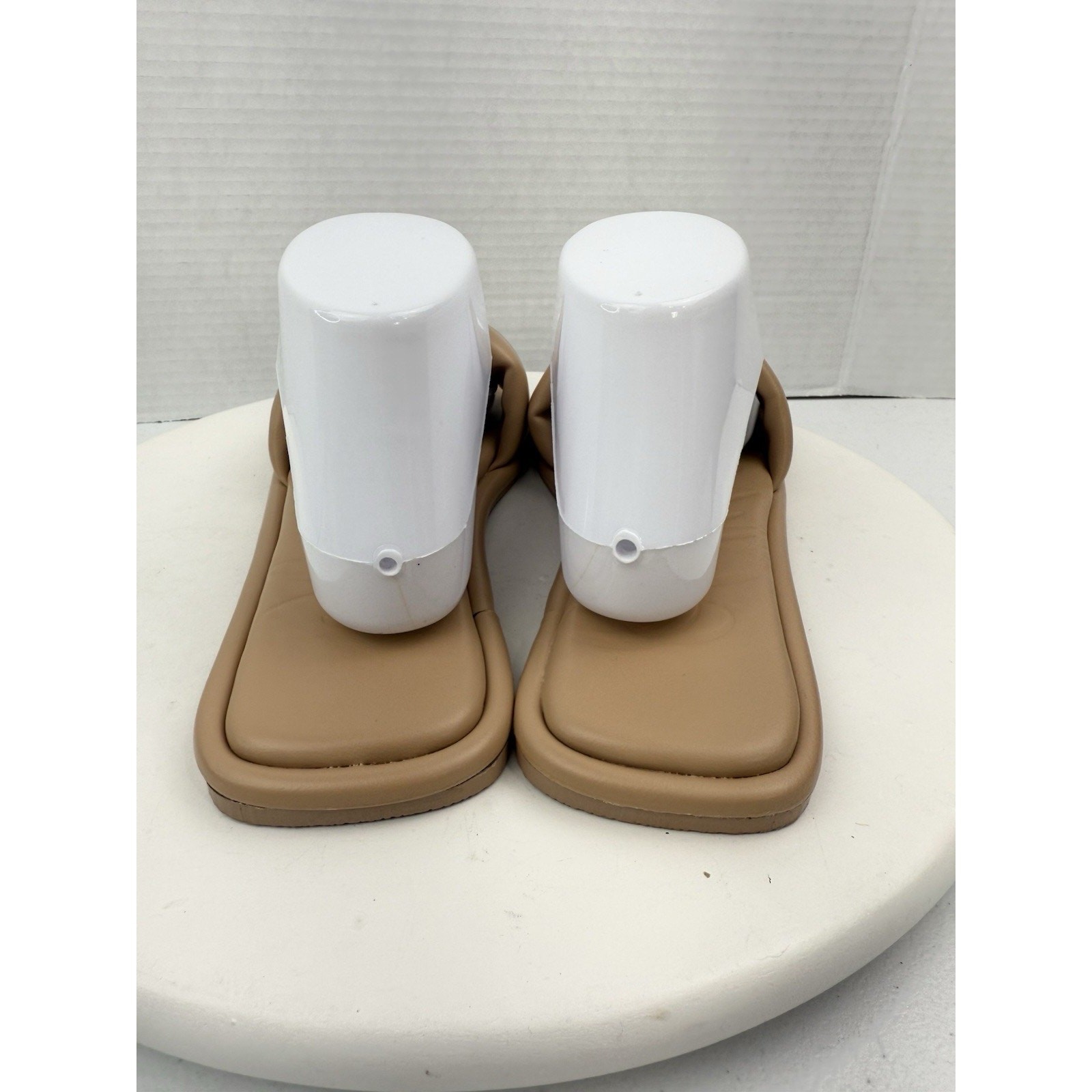 Olivia Miller Power Play Womens Size 8.5 Nude Slip On Slide Sandals Flat Shoes