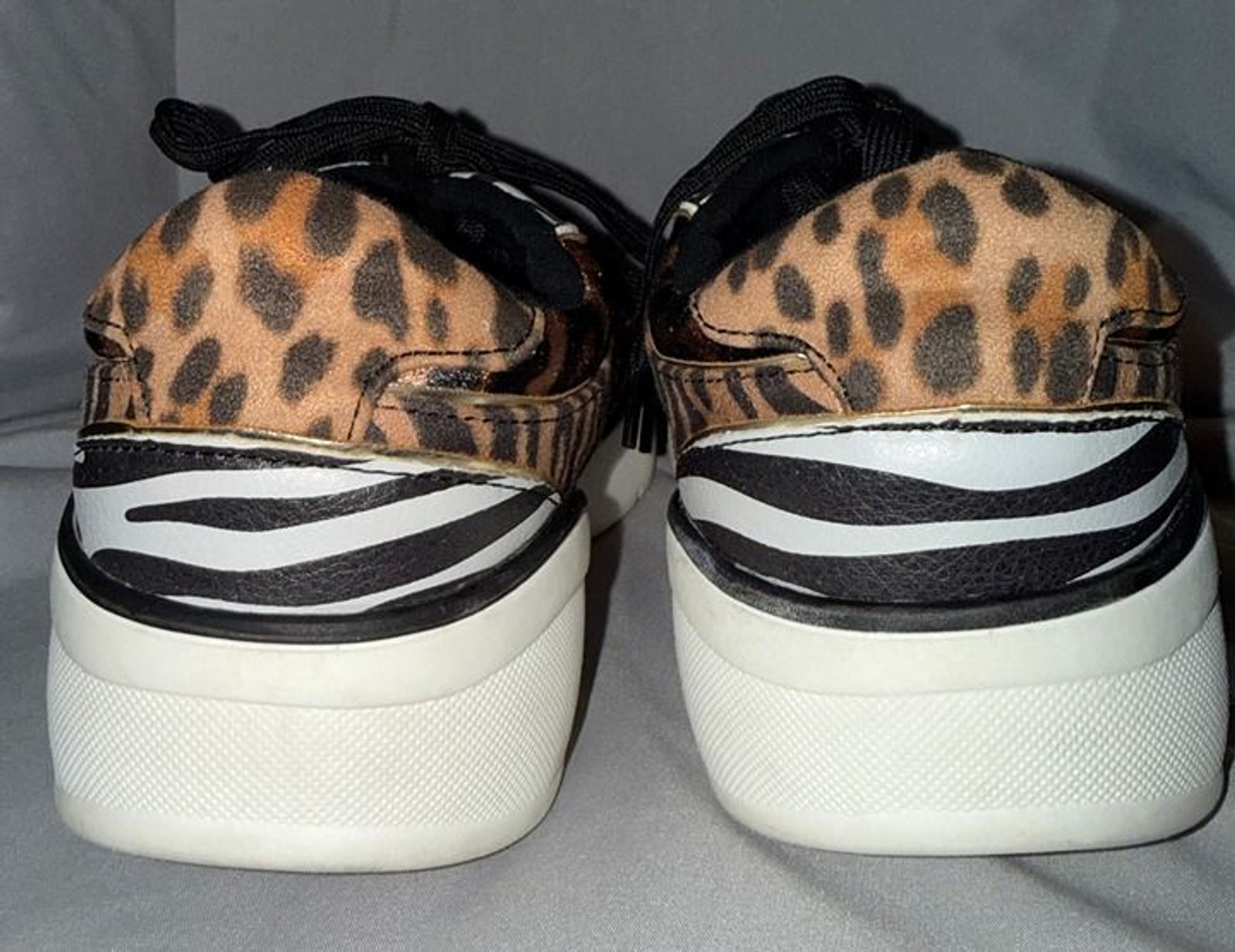ALDO Faulia Mixed Print Animal Sneakers Lace-Up Casual Fashion Shoes | Size 8