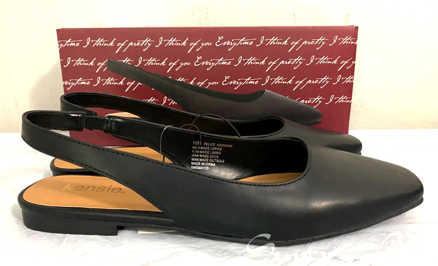 NEW Kensie Women’s Felice Slingback Flats – SIZE 11 – BLACK