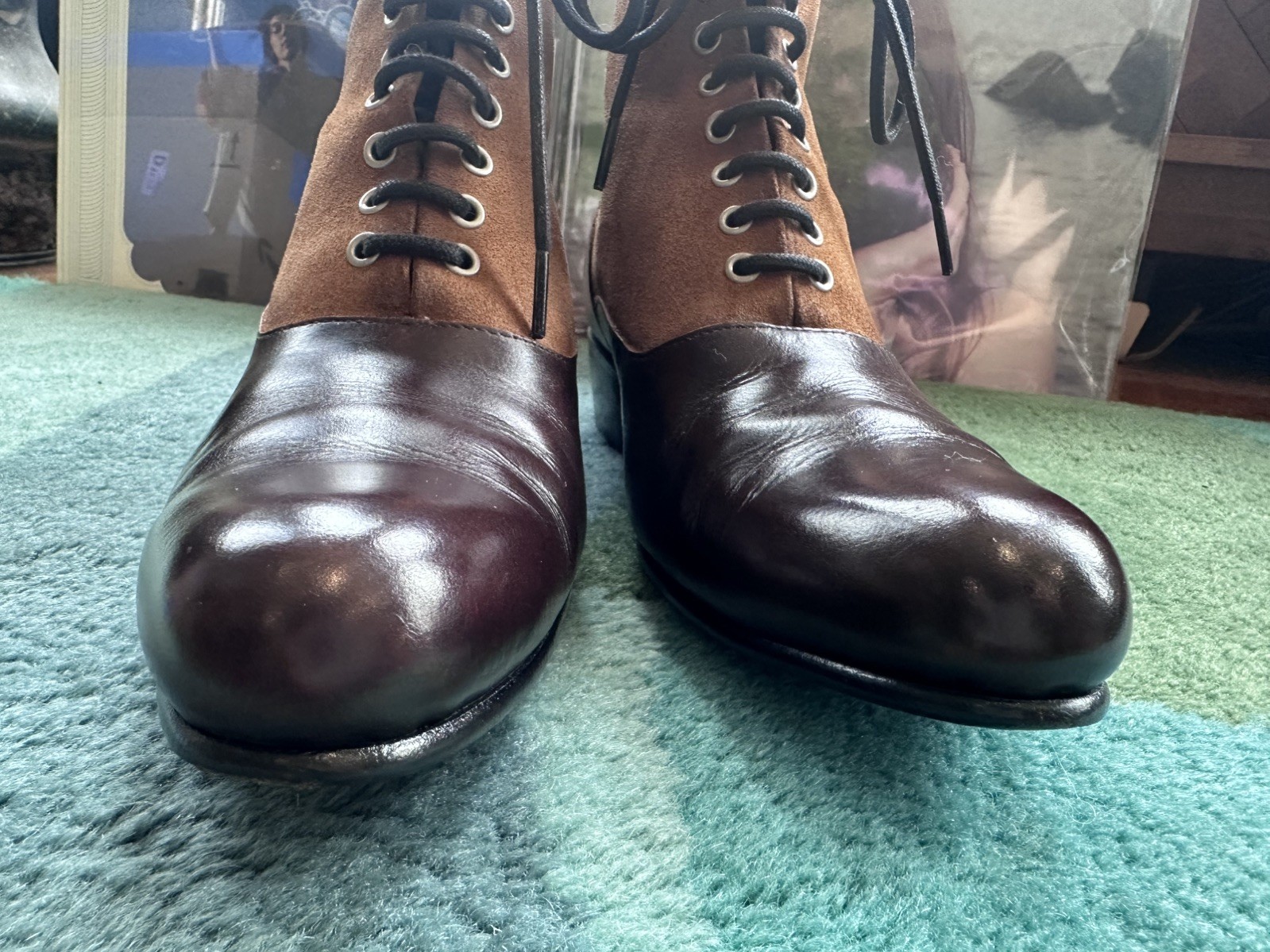 Fluevog EXCELLENT Fox & Fluevog Eugene posh leather/suede lace-up boot -W10/M8