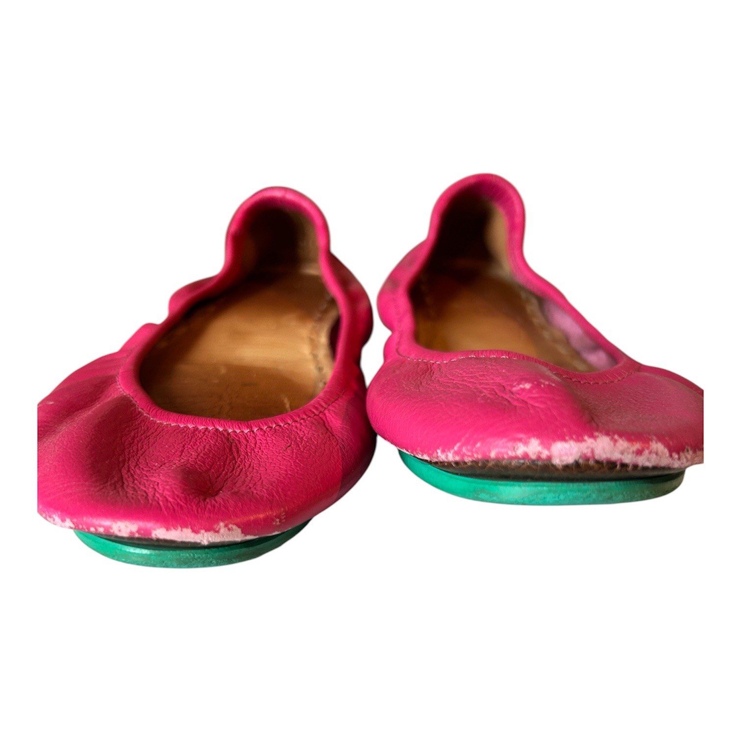Tieks Fuchsia Pink Leather Folding Ballet Flats Comfort Lightweight Size 7