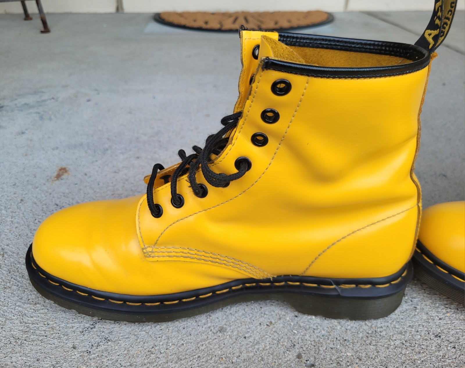 Yellow Dr. Martens 1460 Boots. U.S. Men’s 11. Women’s 12. U.K. 10. Docs.