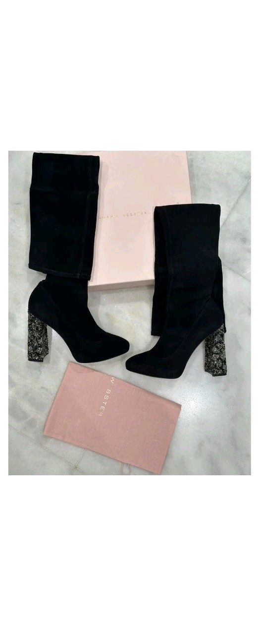 Sophia Webster Kendra Over The Knee Black Suede Boots