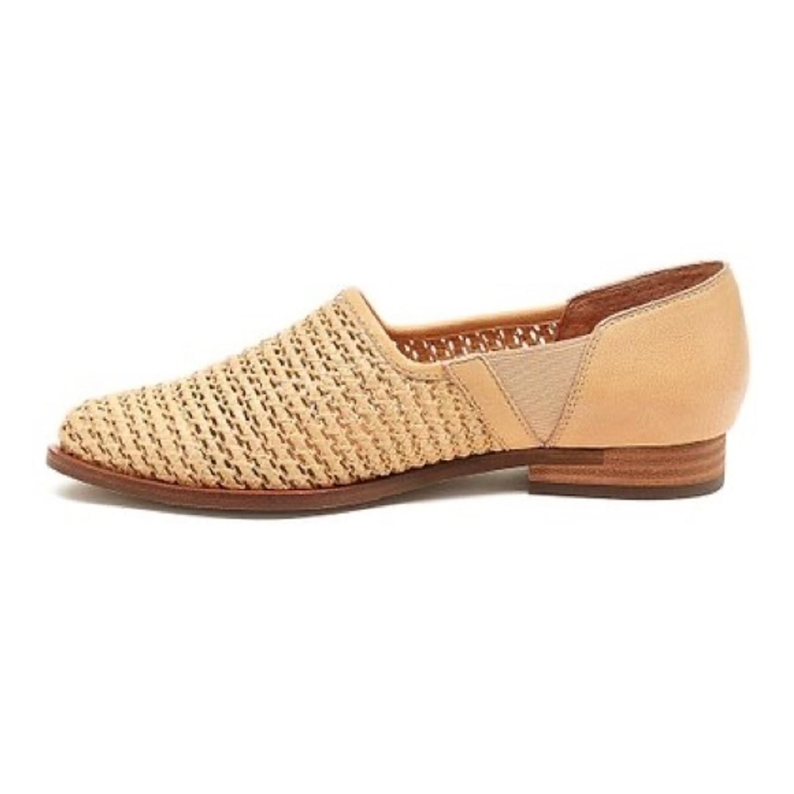 Anthropologie Kelsi Dagger Skyline Toast Mesh Women Leather Loafer Flats Sz 10
