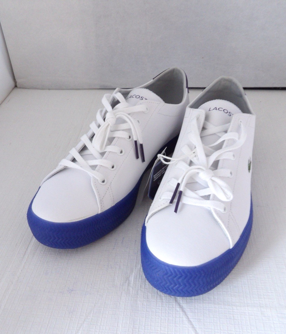 NWOB Authentic LACOSTE White/Purple Leather Women’s Sneakers Size 9 M