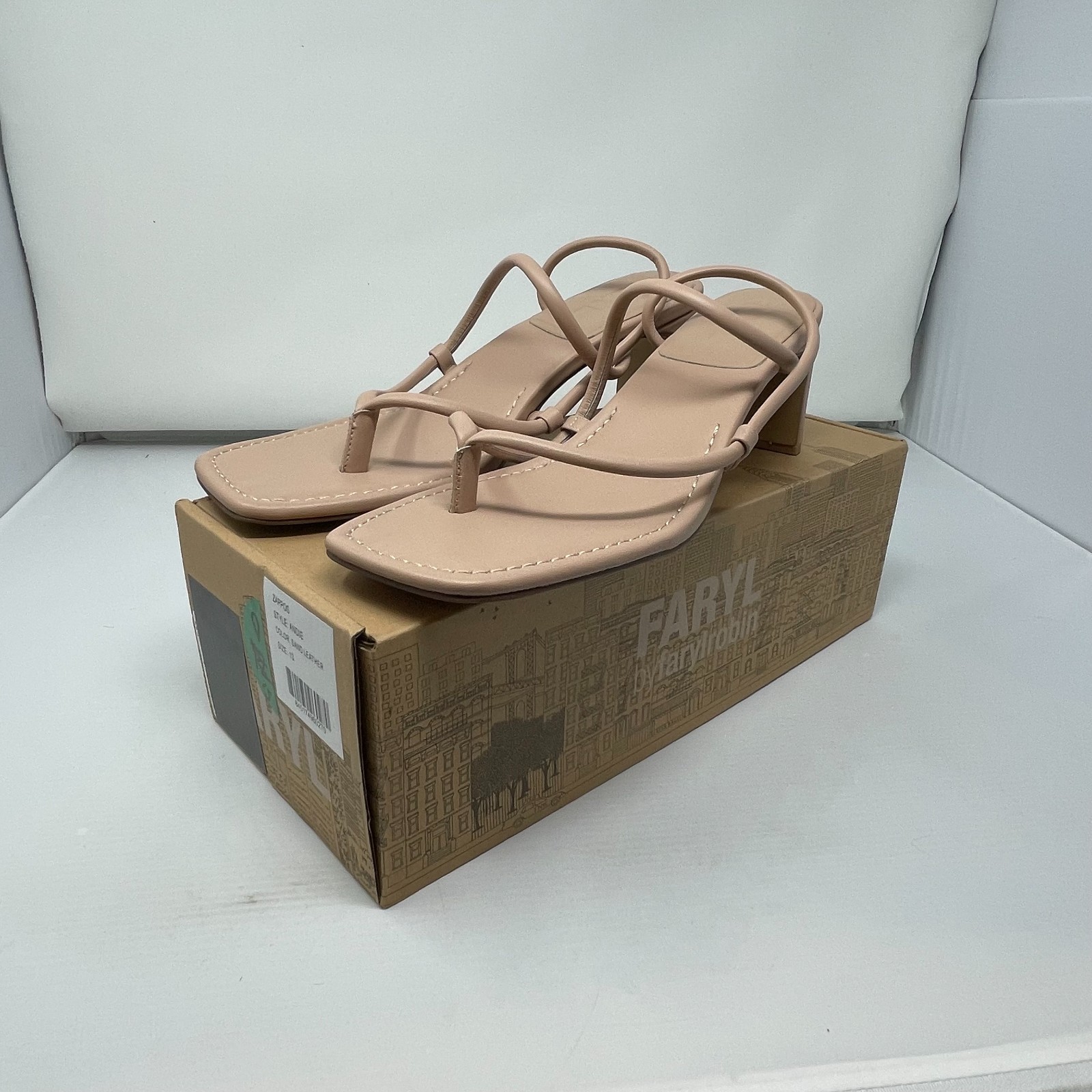 FARYL by Farylrobin Andie Slip-On Leather Heeled Sandal Size 13