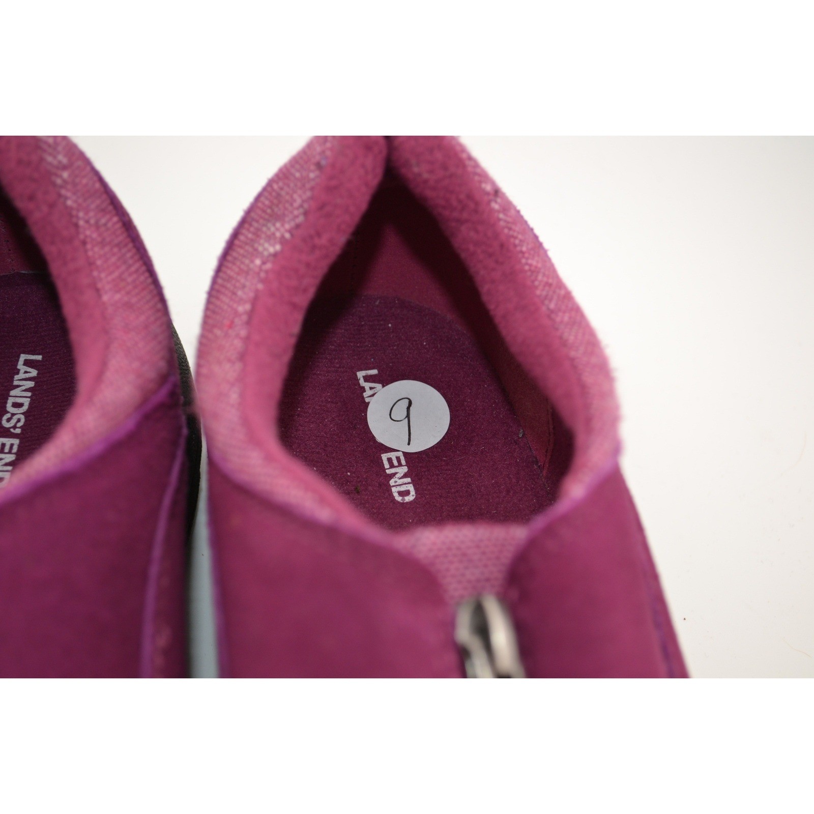 Lands’ End Women’s Purple Slip On Casual Comfort Shoes Size 9B Suede & Textile