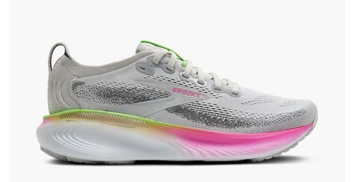 Women’s Brooks Adrenaline GTS 25 Running Shoes – 7.5 B- Grey Pink Green NEW
