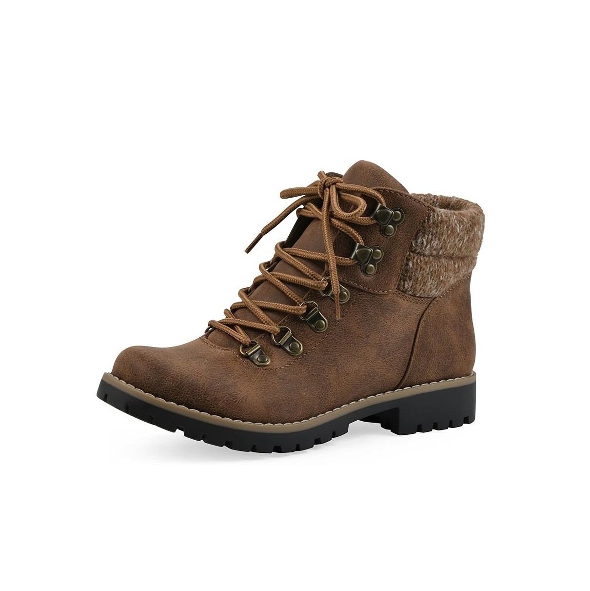 Cliffs Womens 7.5 M Cognac Suedette Sweater Pathfield Lace Up Boots NIB LV2