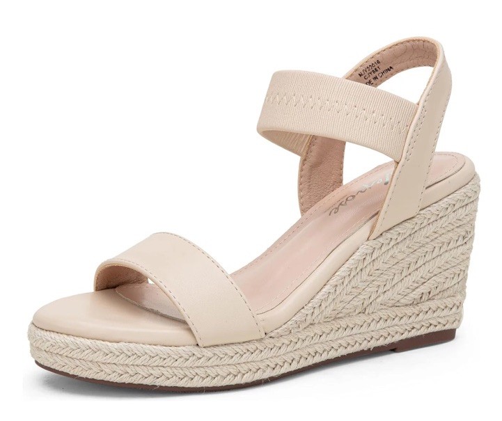 Vepose Beige Platform Wedge Espadrilles Open Toe Sandals Women’s Size 8.5 New