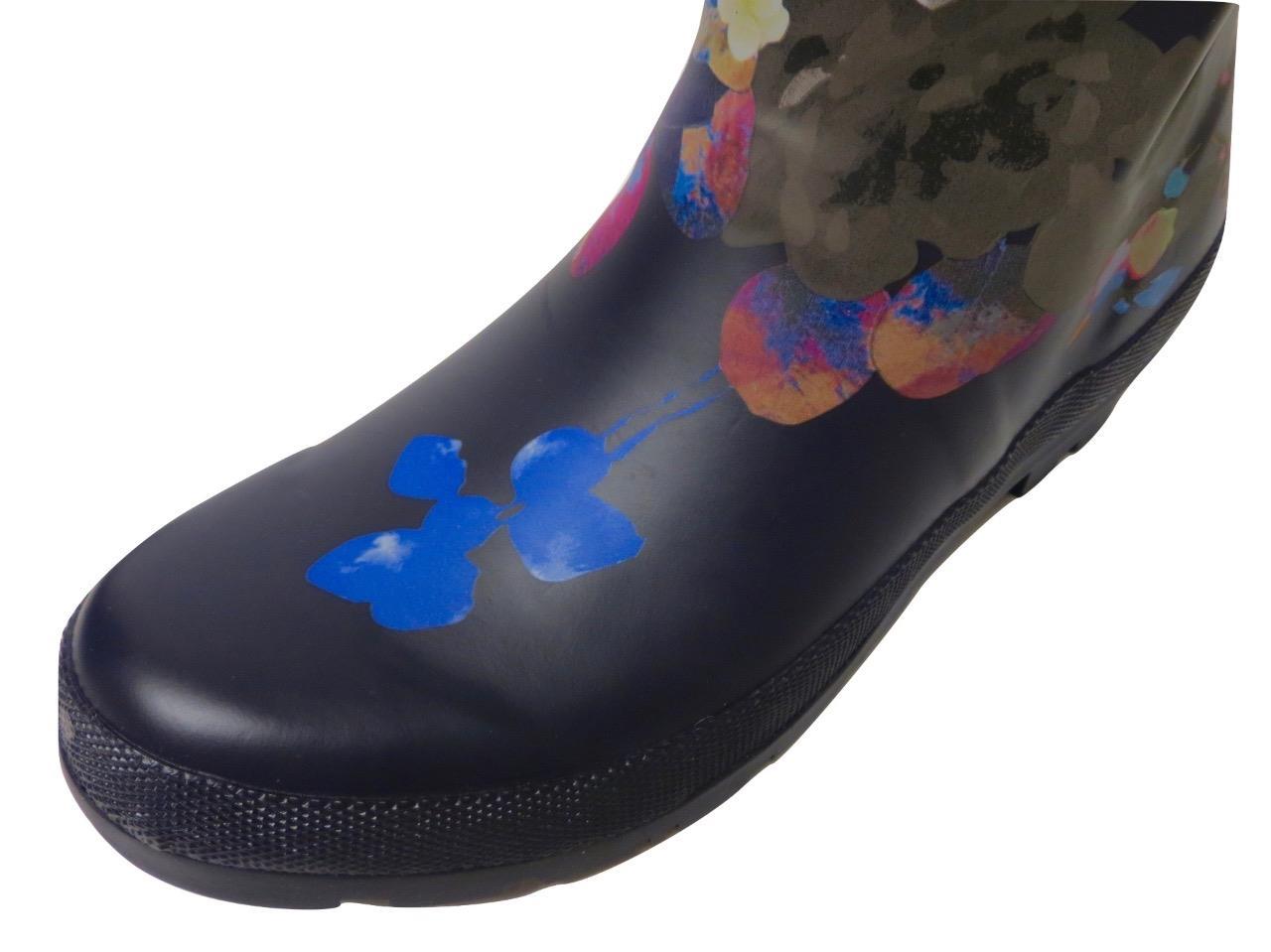 New NIB Joules Navy Blue Pink Floral Rubber Molly Mollywelly Rain Boots Rainboot
