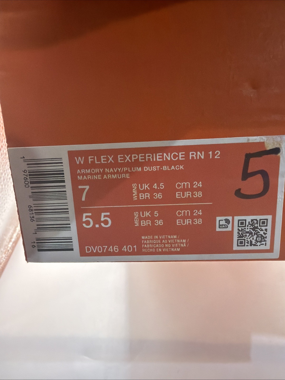 Nike W Flex Experience RN 12 Size 7W, 5.5Men’s Brand New No Box Lid DV0746 401 ￼