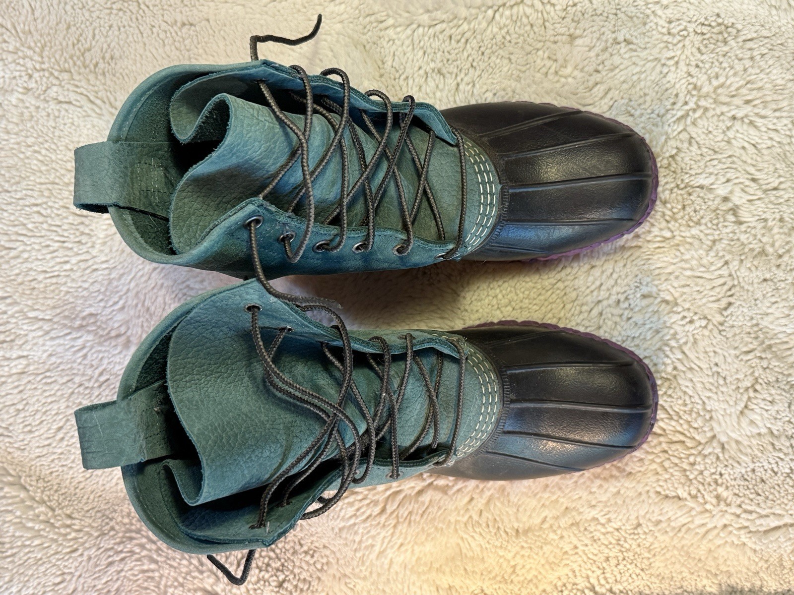 Rare LL Bean Women’s 8M Duck Boots Limited Edition Teal Purple Excellent Cond.