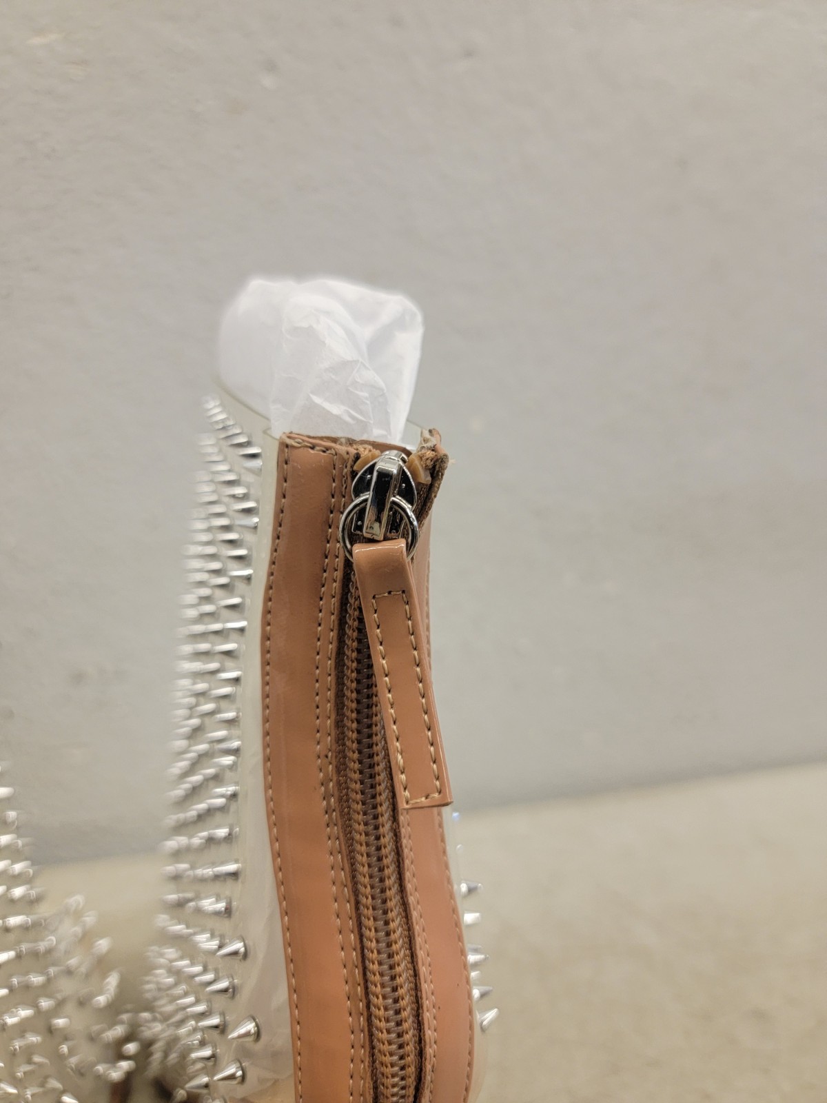 STEVE MADDEN VIA-S CLEAR BOOTIE SZ 10M